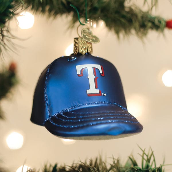 Old World Christmas 2.25 X 2.5 X 3.5 / 77719 Rangers Baseball Cap Ornament