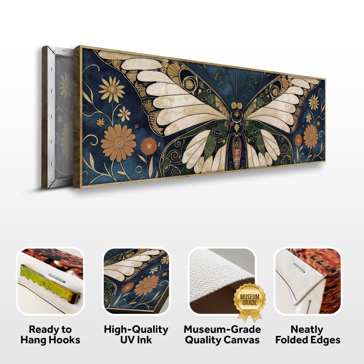 Tailored Canvases Canvas Abstract Vintage Butterfly Wall Art