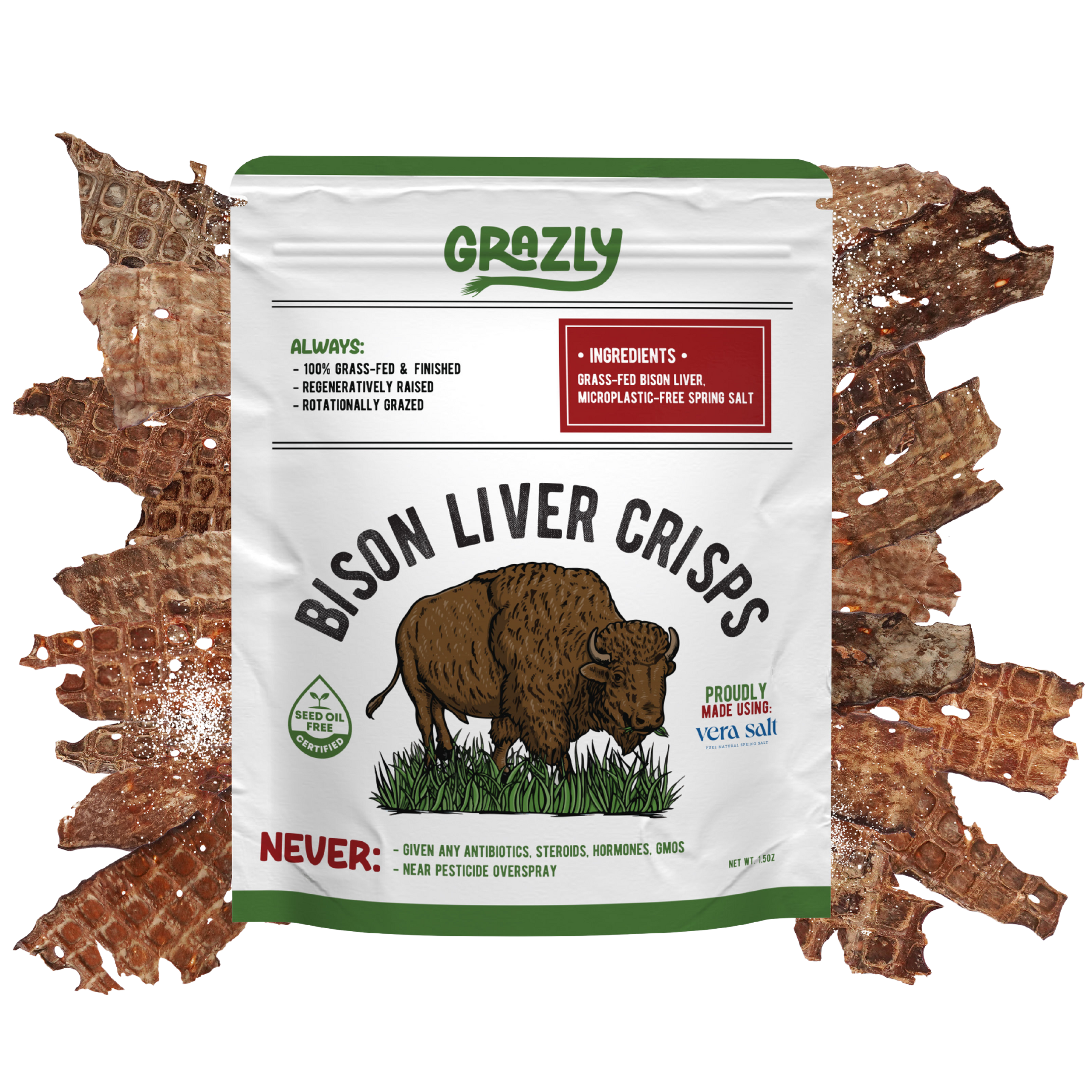 Bison Liver Crisps - 100% Grass-Fed/Finished - My American Goods