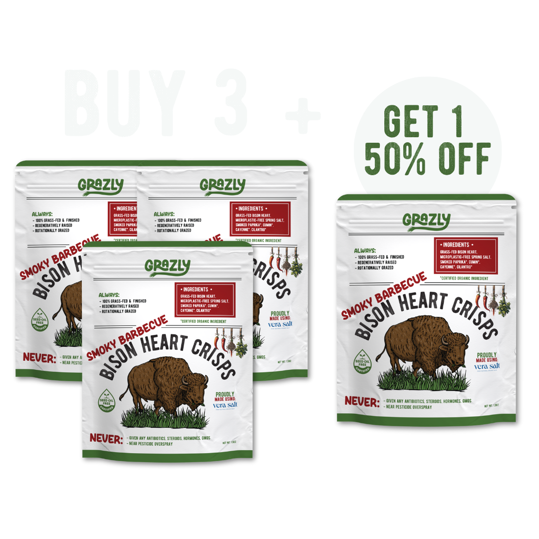 Bison Heart Crisps - 100% Grass-Fed/Finished - My American Goods