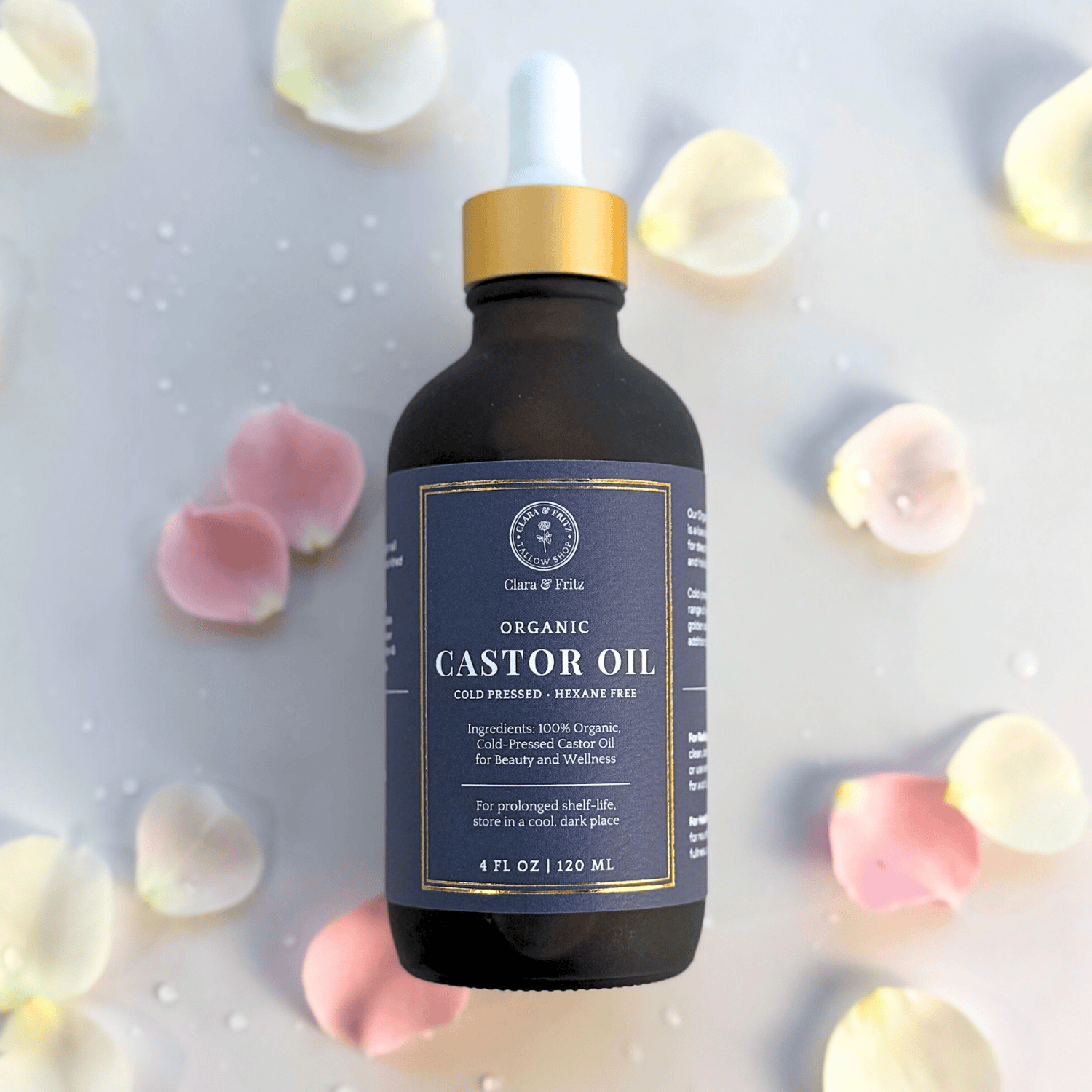 Clara & Fritz Tallow Shop body oil Organic Castor Oil - 4 oz
