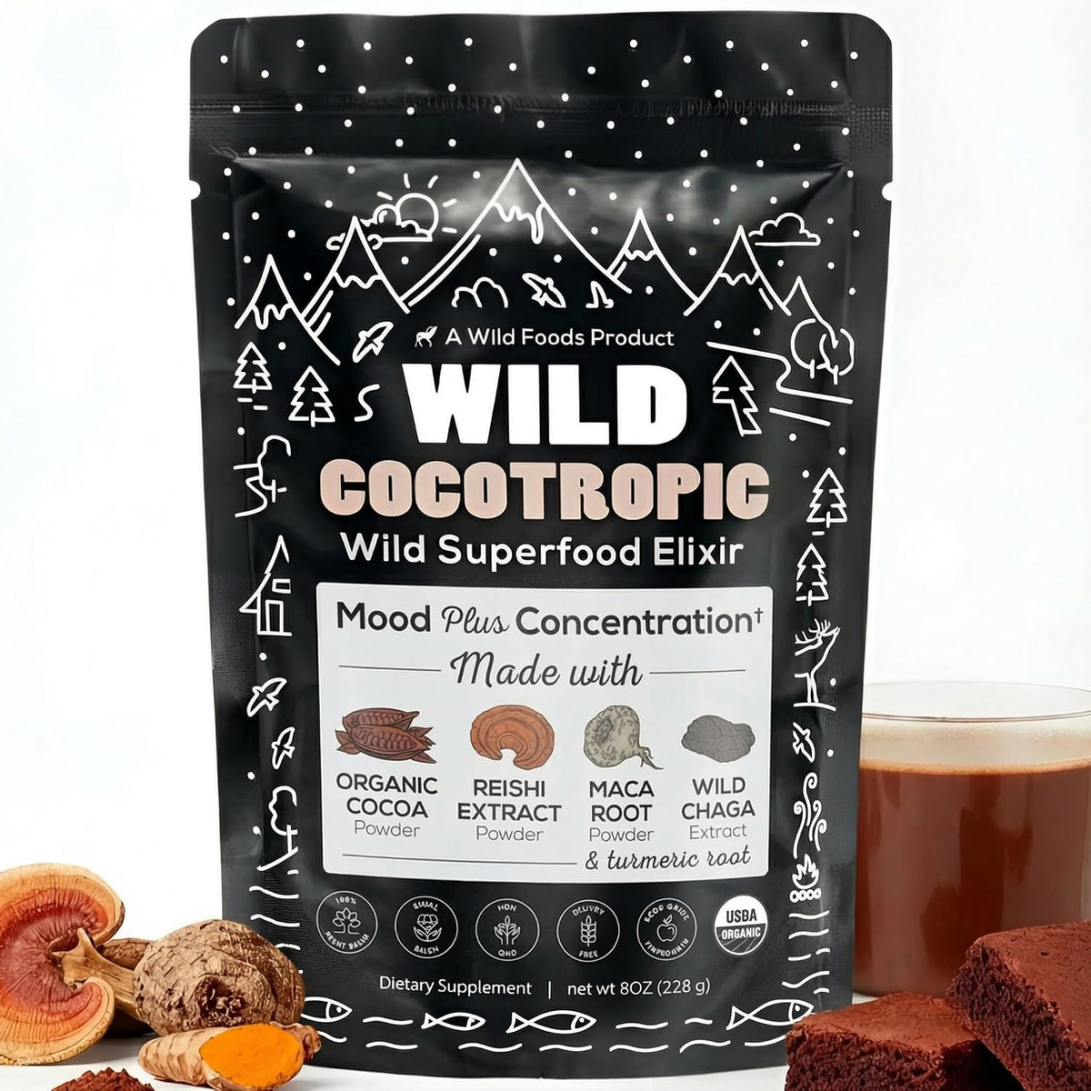 CocoTropic, 32 servings – Organic Mushroom Mix for Energy & Focus