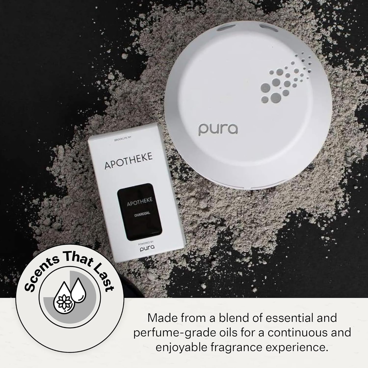 APOTHEKE Pura Smart Home Single Refills Charcoal Pura Smart Scent Fragrance Refill, Set of 2