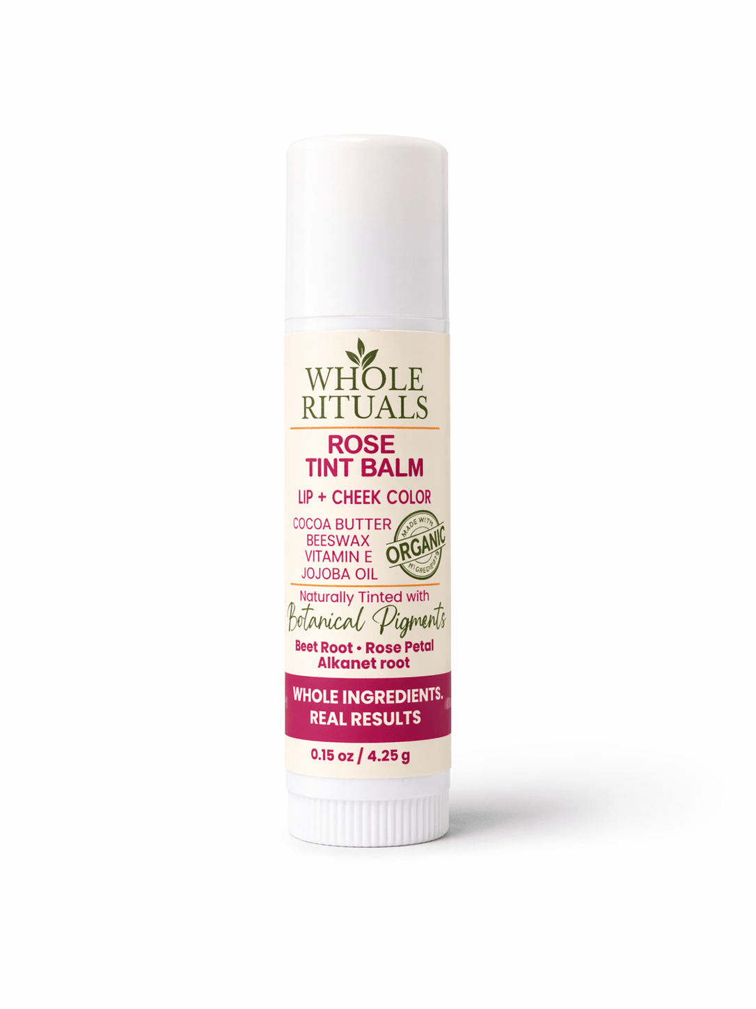 Whole Rituals Lip Balms Rose Tint Balm – Lip + Cheek Color with Organic Ingredients