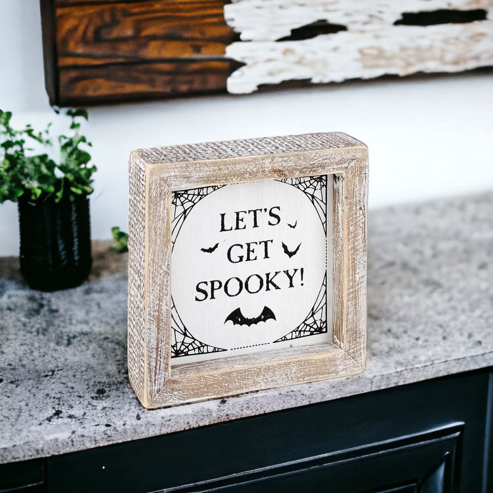 Gia Roma Halloween Sign Pumpkin + Spooky | Double-Sided