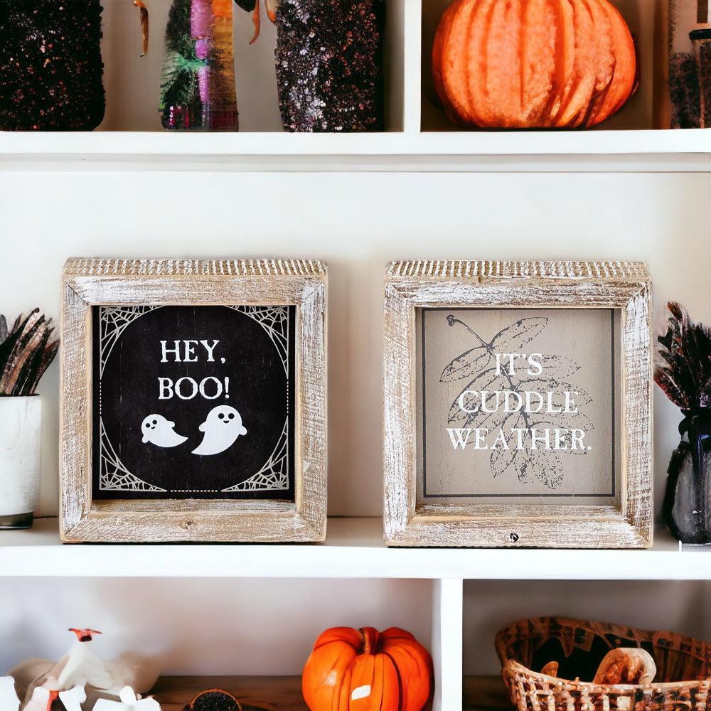 Gia Roma Halloween Sign Hey Boo + Cuddle | Double-Sided