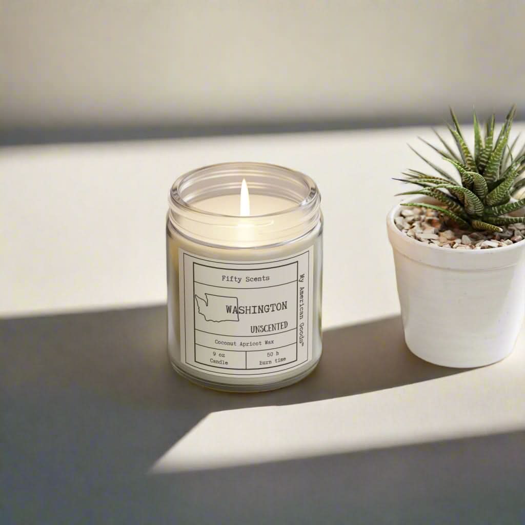 Washington unscented Candles - Coconut Apricot Wax - My American Goods