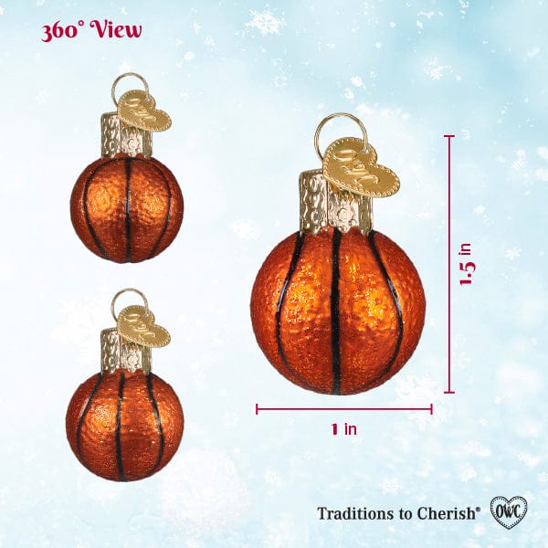 Old World Christmas 1.5 X 1 X 1 / 88514 Mini Basketball Ornament