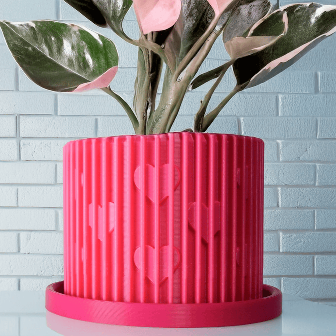 Modern Heart-Shaped Planter with Drainage & Saucer – Unique Valentine’s Day Gift for Plant Lovers, 3d Printed Planter Home Hosting Decor, - My American Goods