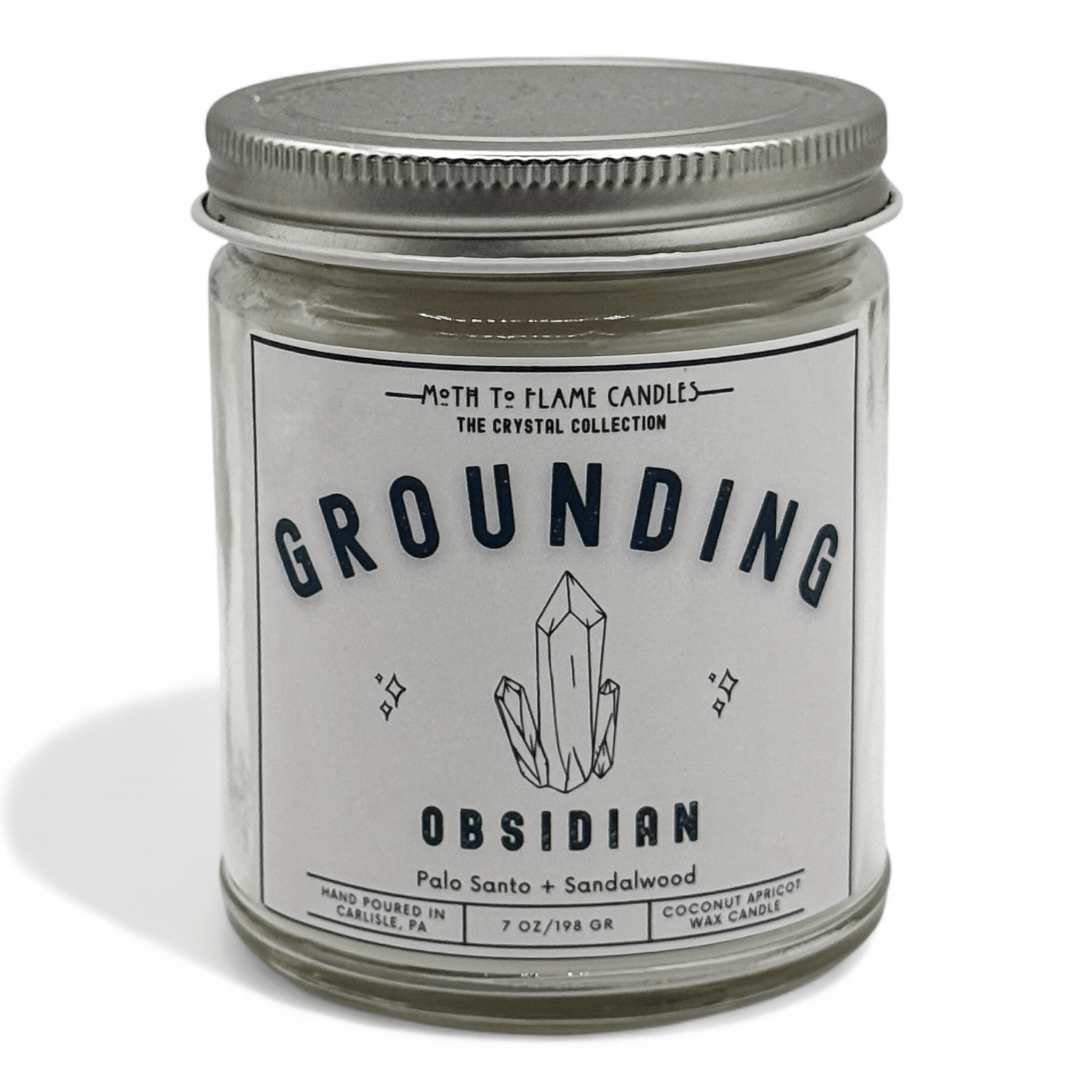 Moth to Flame Candles Crystals Grounding – 7 oz Candle
