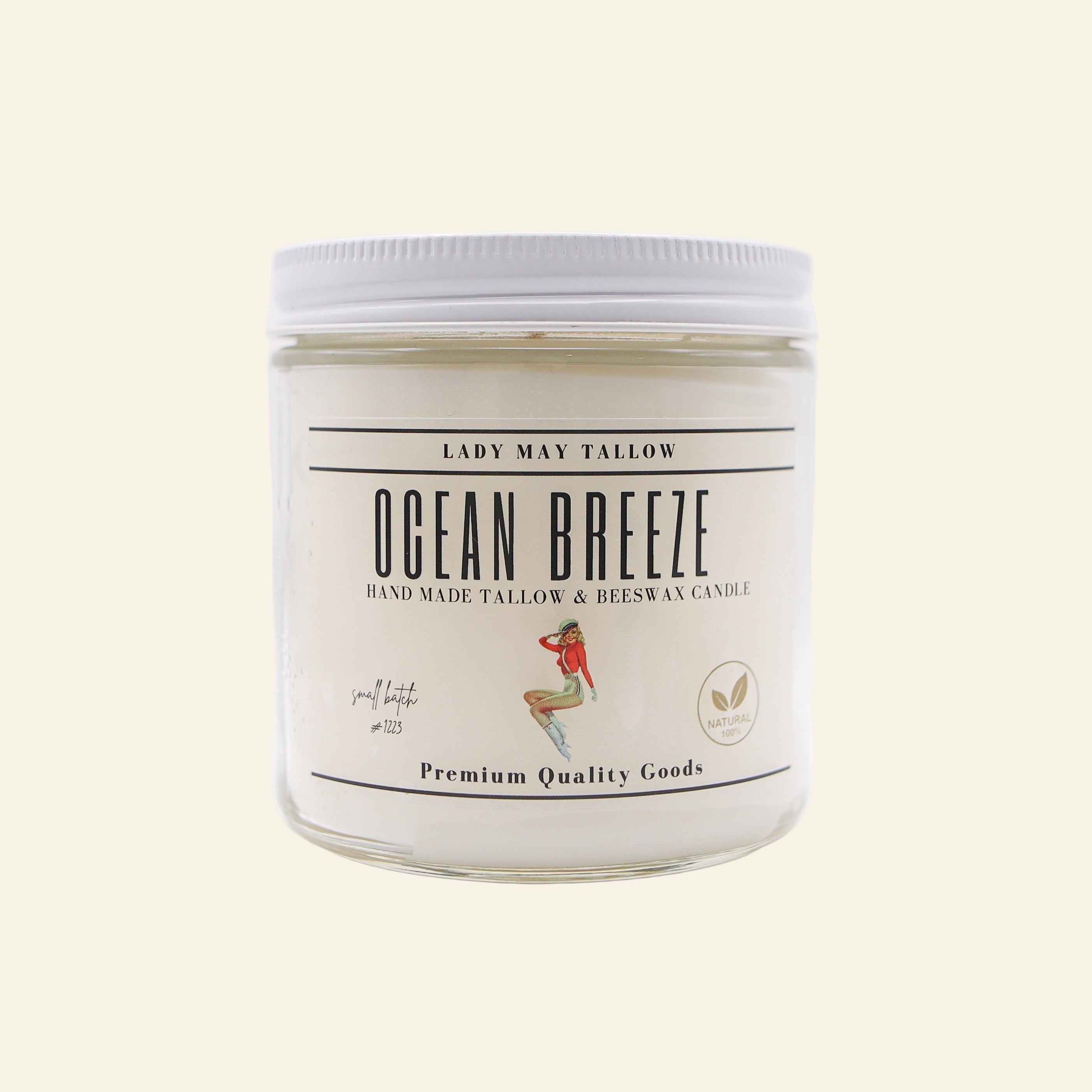 Ocean Breeze Tallow & Beeswax Candle | All-Natural, Non-Toxic, Clean-Burning