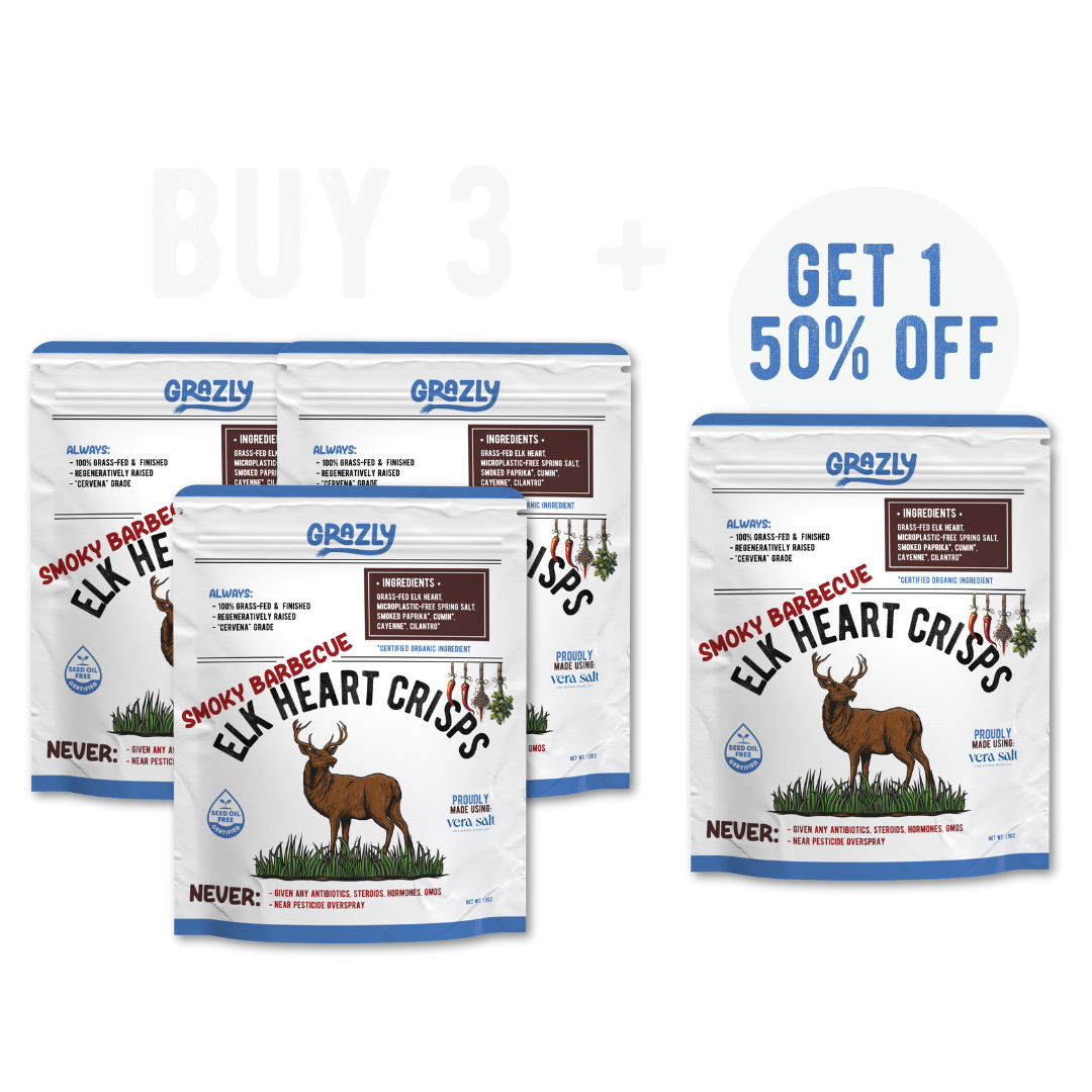 Elk Heart Crisps - 100% Grass-Fed/Finished - My American Goods