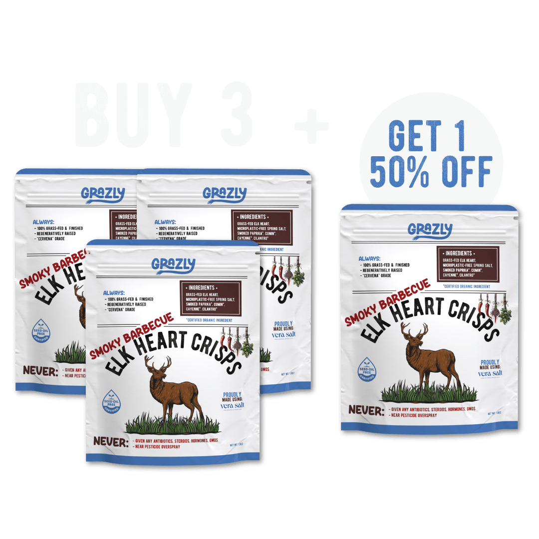 Elk Heart Crisps - 100% Grass-Fed/Finished - My American Goods