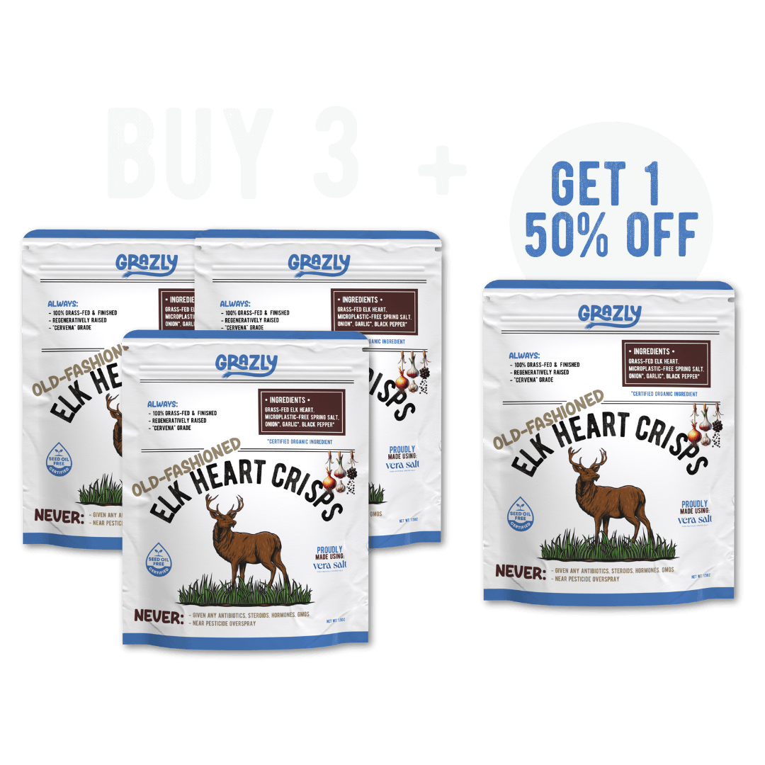 Elk Heart Crisps - 100% Grass-Fed/Finished - My American Goods