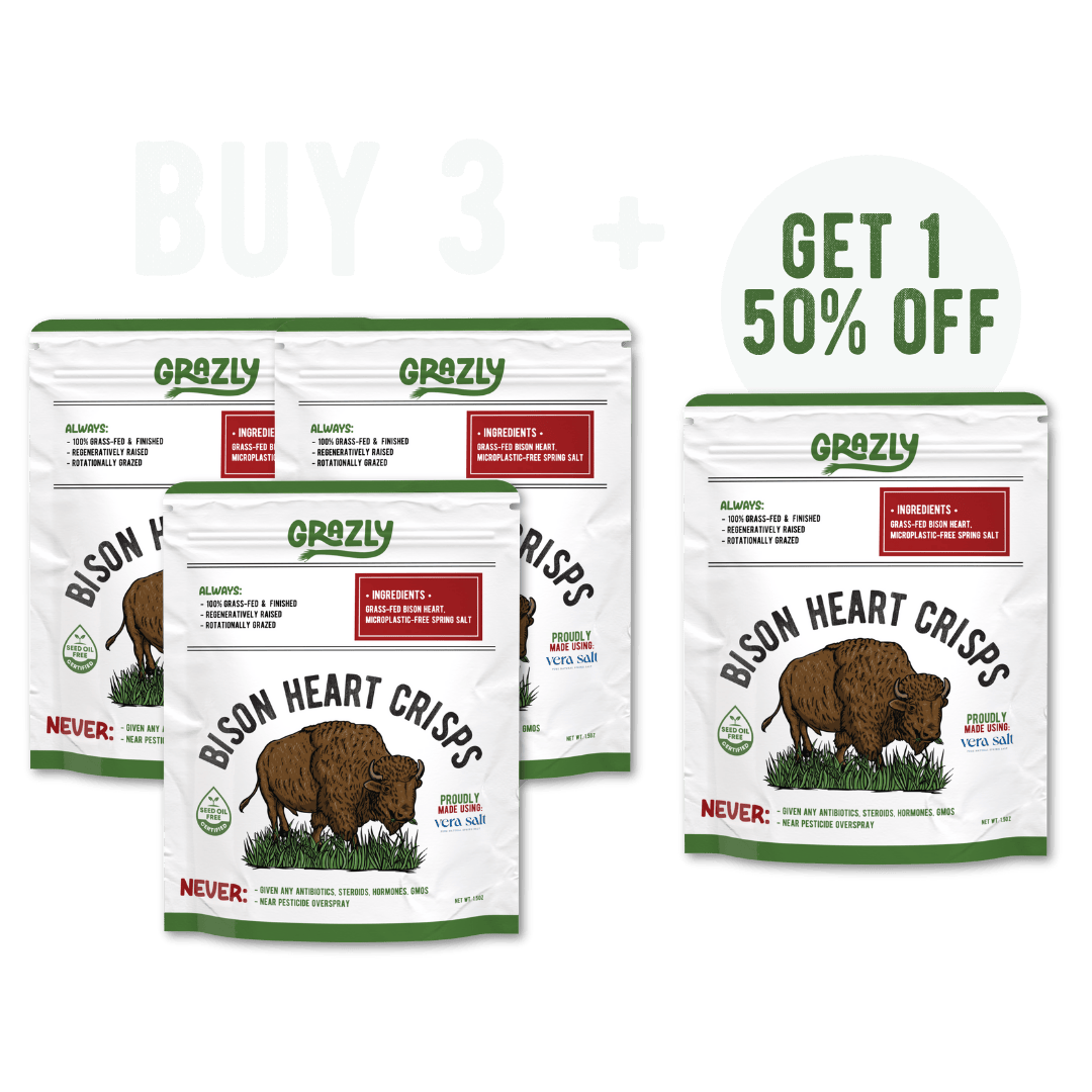 Bison Heart Crisps - 100% Grass-Fed/Finished - My American Goods