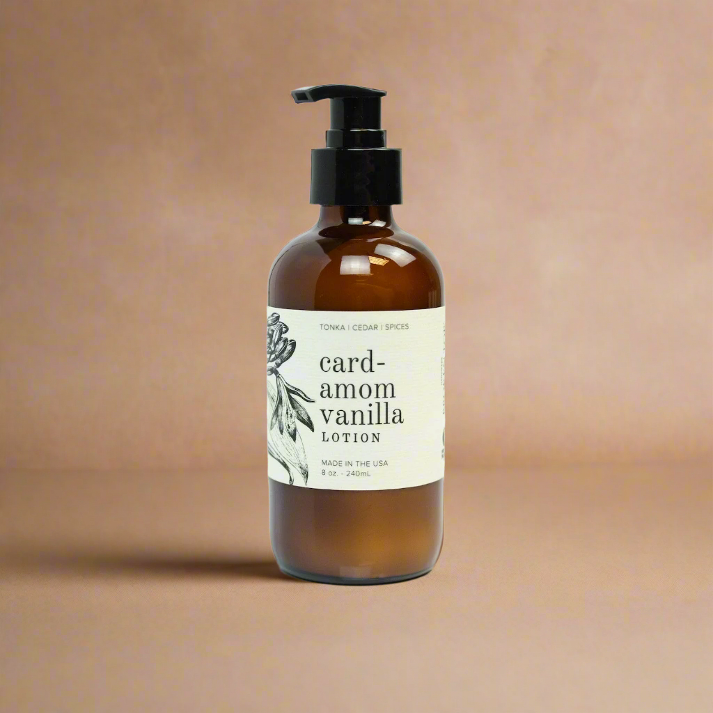 Amber lotion bottle with pump and &