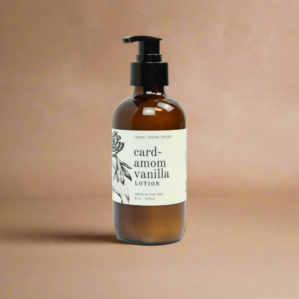 Amber lotion bottle with pump and &