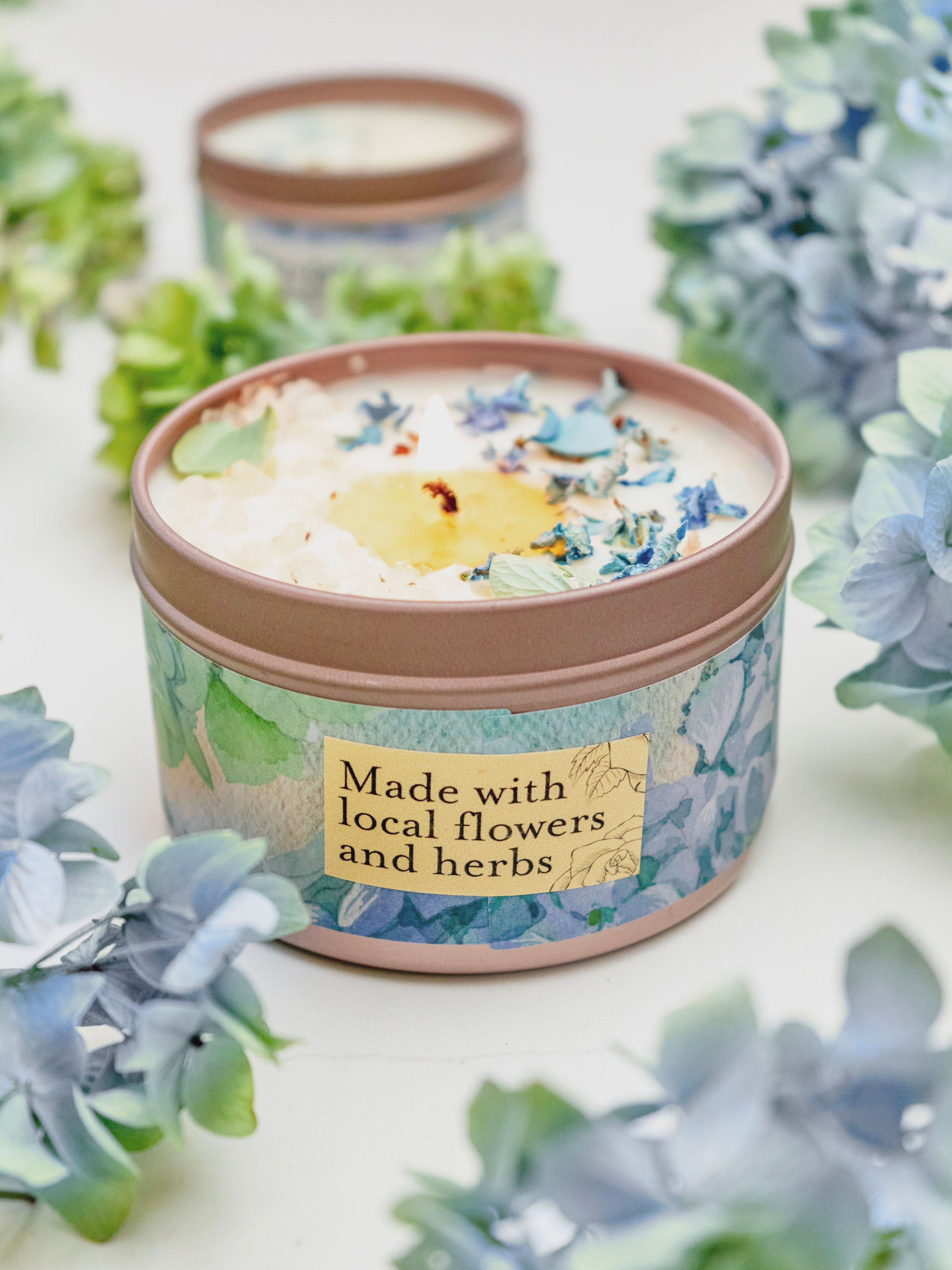 BY THE SEA Hydrangea Sea Salt Candle - My American Goods