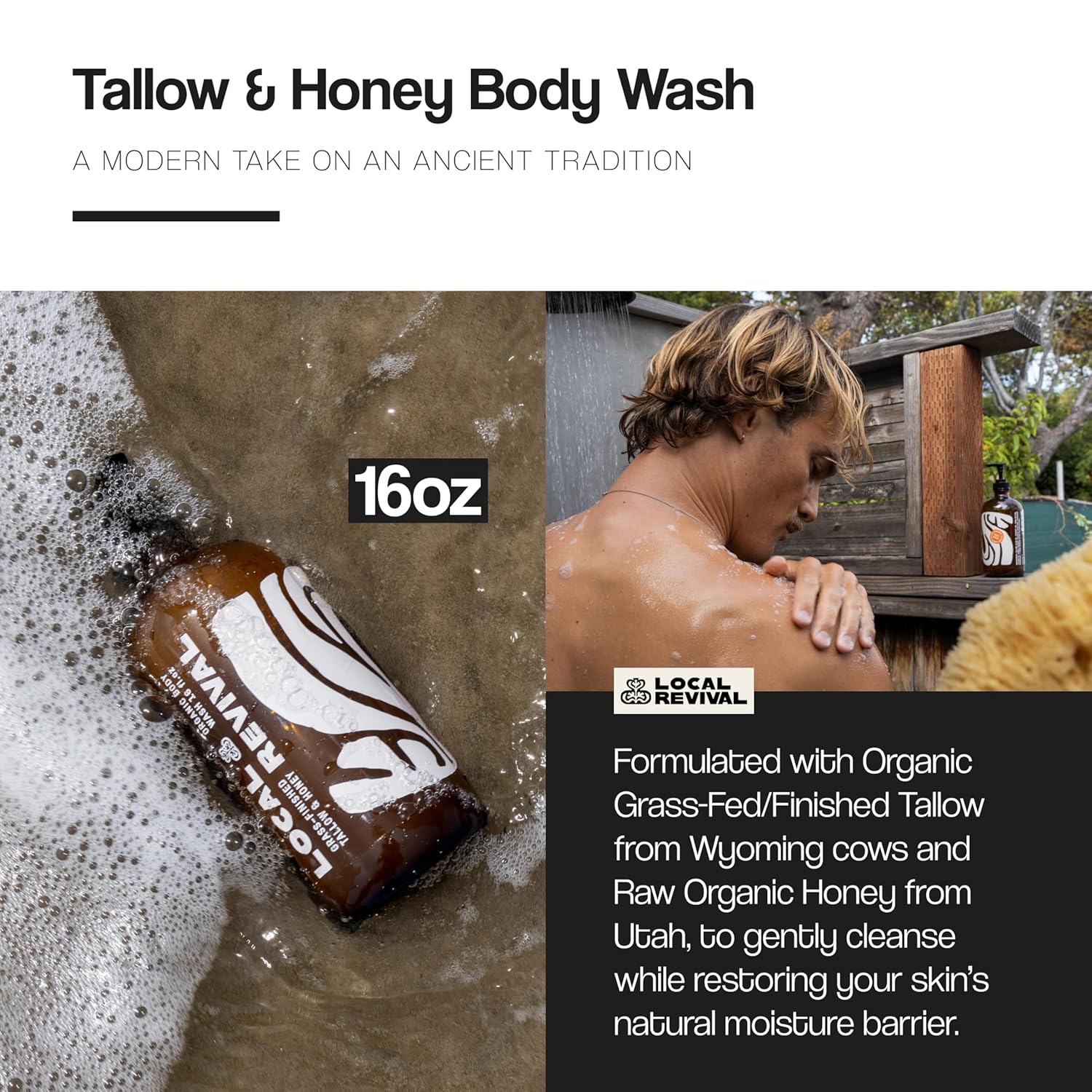 Local Revival Tallow & Honey Body Wash - 16oz