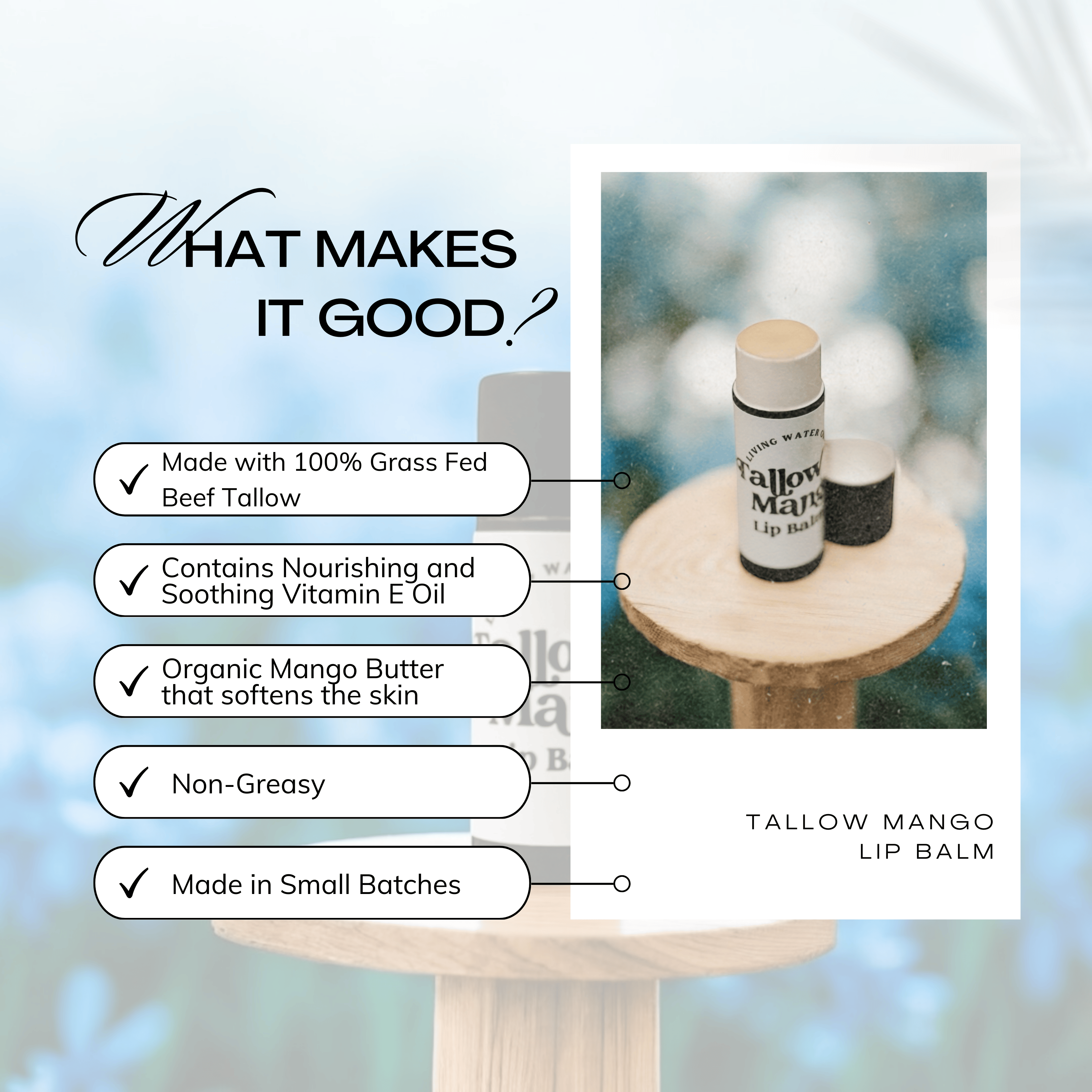 Tallow and Mango Lip Balm - My American Goods