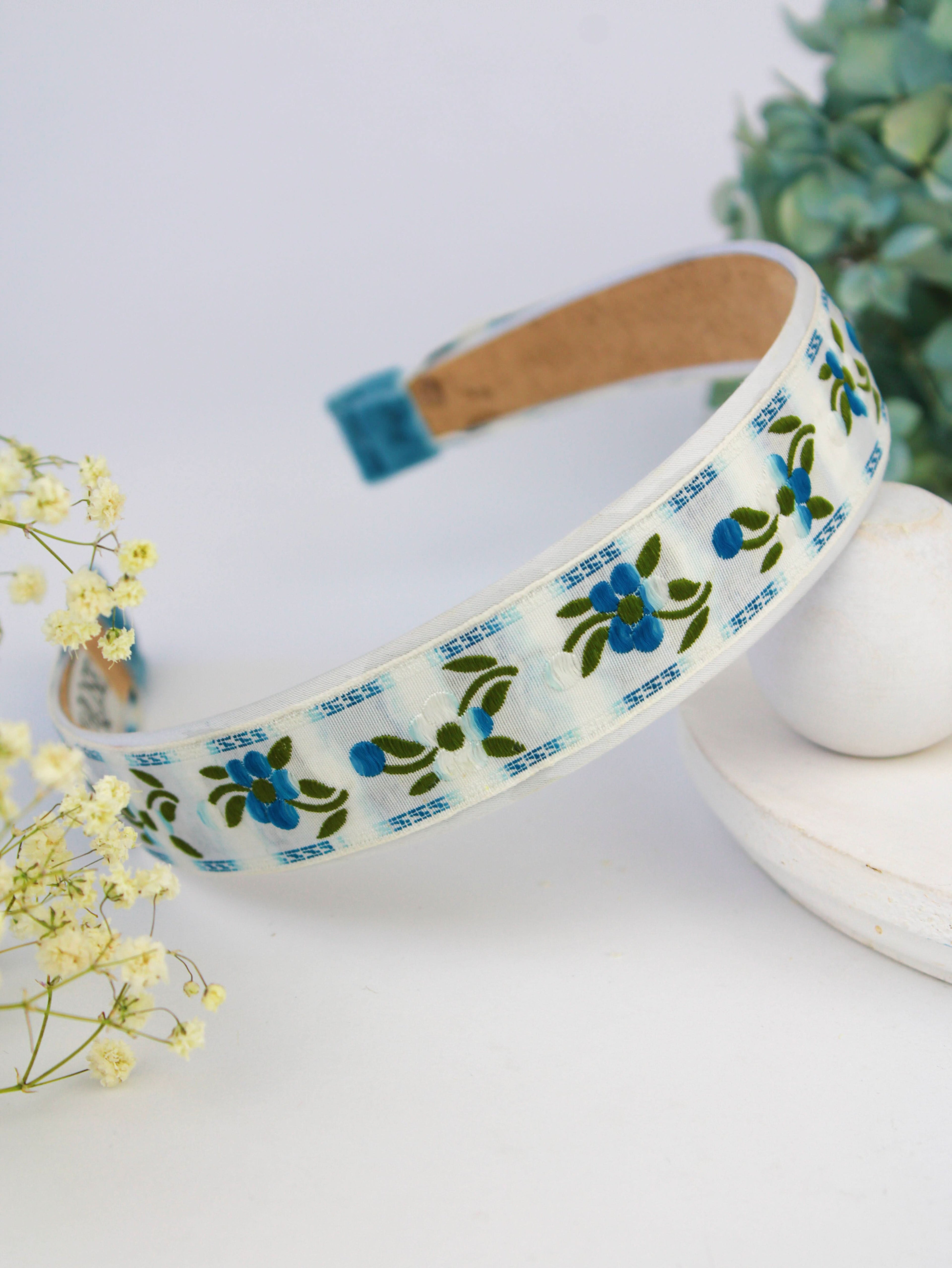 Blue Clematis Floral Headband - My American Goods