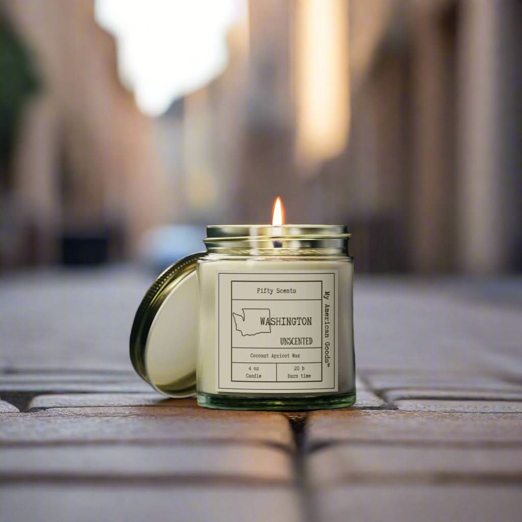 Washington unscented Candles - Coconut Apricot Wax - My American Goods