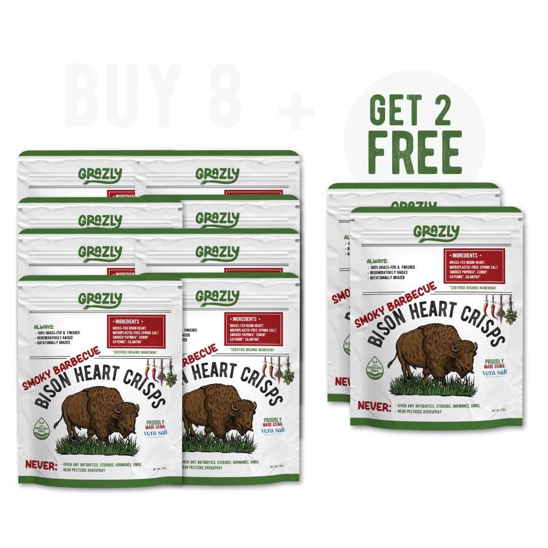 Bison Heart Crisps - 100% Grass-Fed/Finished - My American Goods