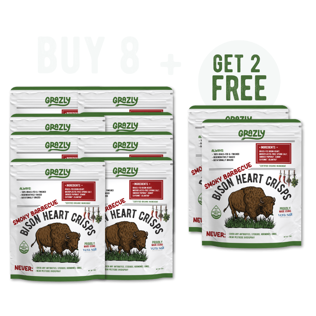 Bison Heart Crisps - 100% Grass-Fed/Finished - My American Goods