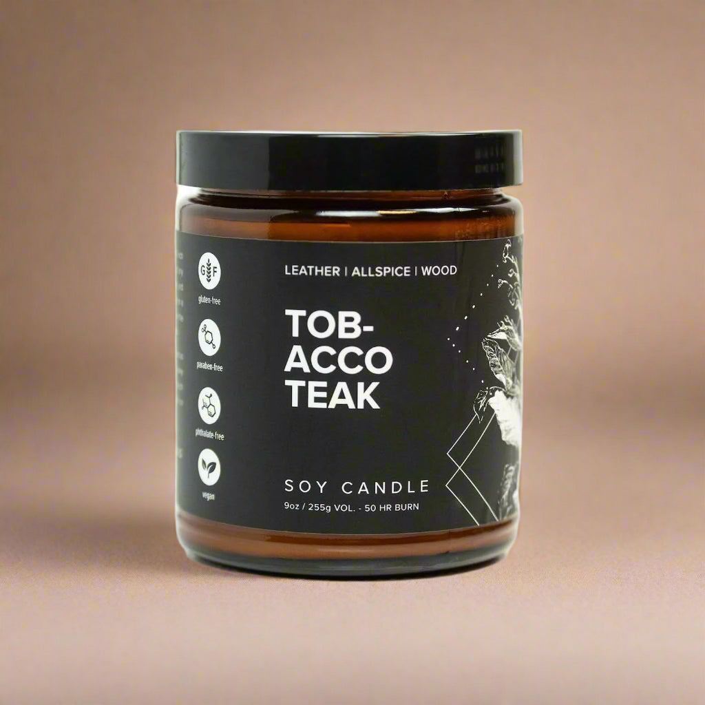 Tobacco Teak Soy Candle - My American Goods