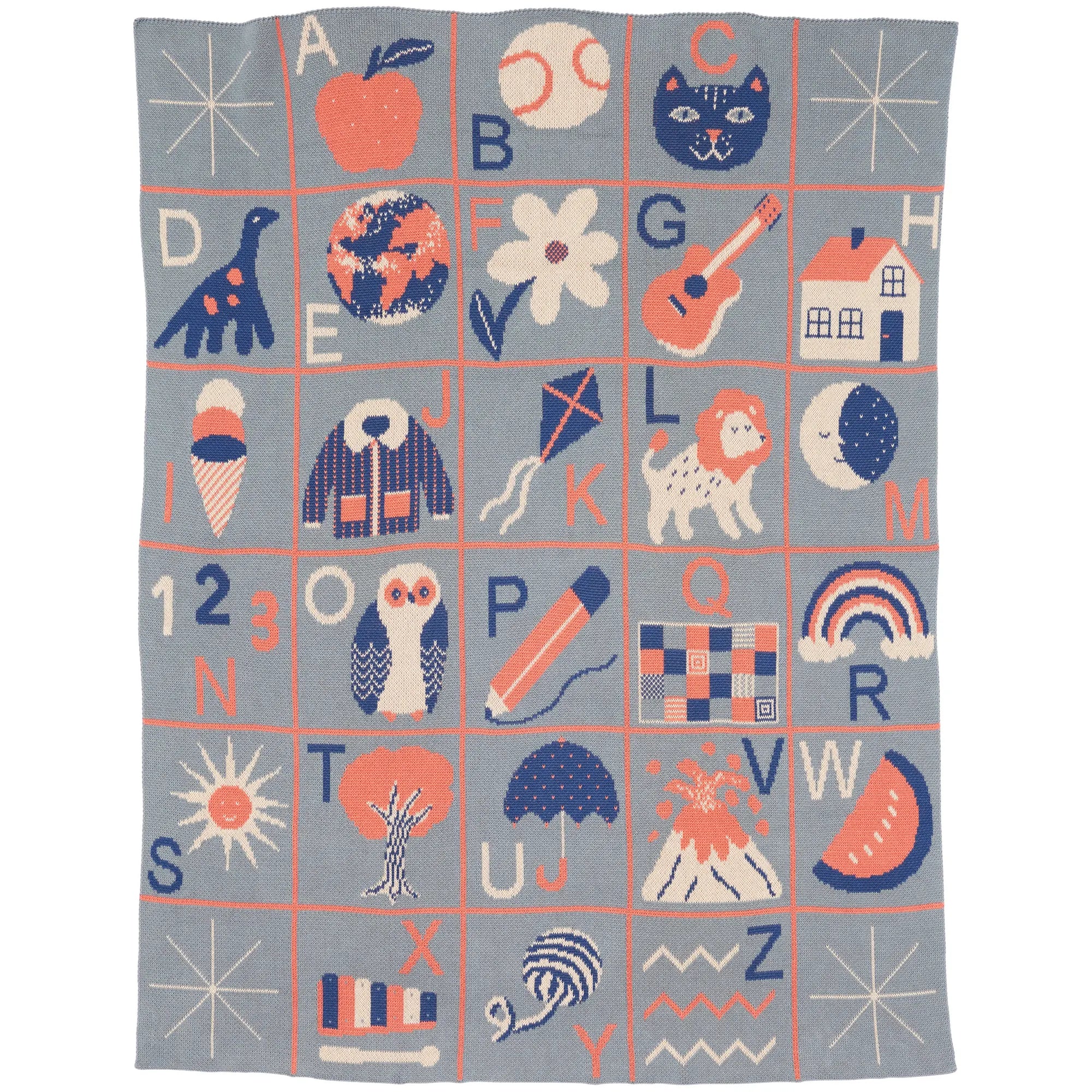 Biquette Baby Blanket Spruce in Egyptian Cotton ABC Baby Blanket