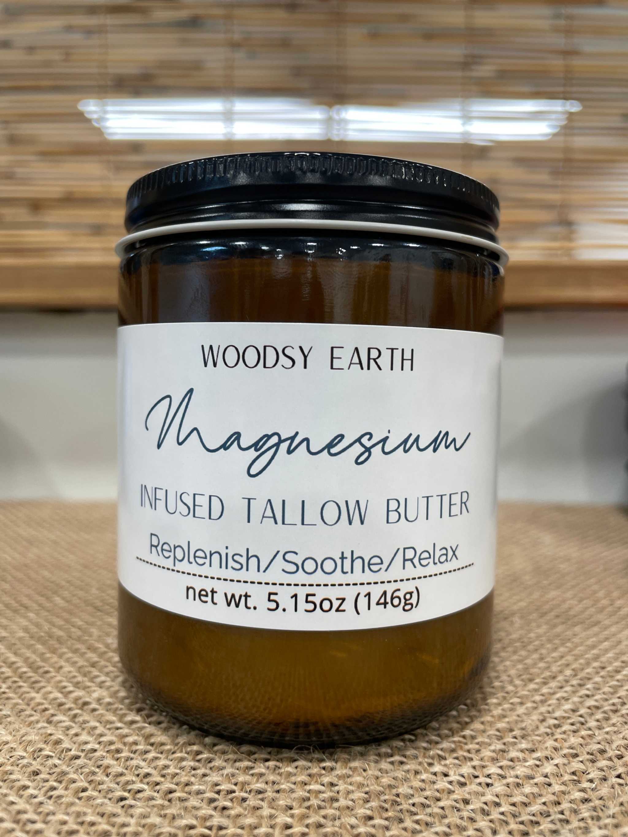 Woodsy Earth Magnesium Body Butter 8 oz Jar Magnesium Butter with St. John&