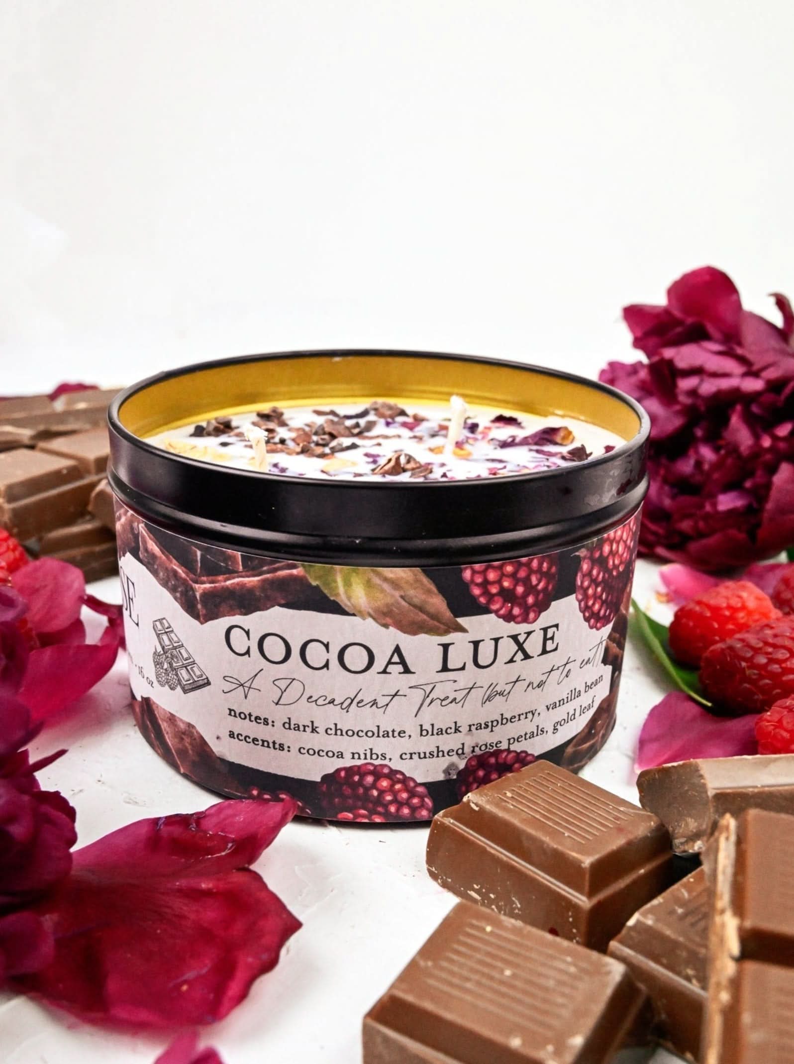 Ash & Rose candle COCOA LUXE Chocolate Raspberry Candle