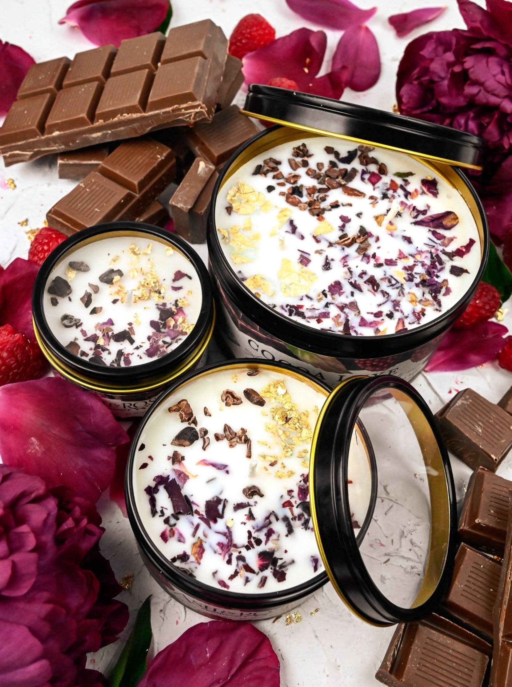 Ash & Rose candle COCOA LUXE Chocolate Raspberry Candle