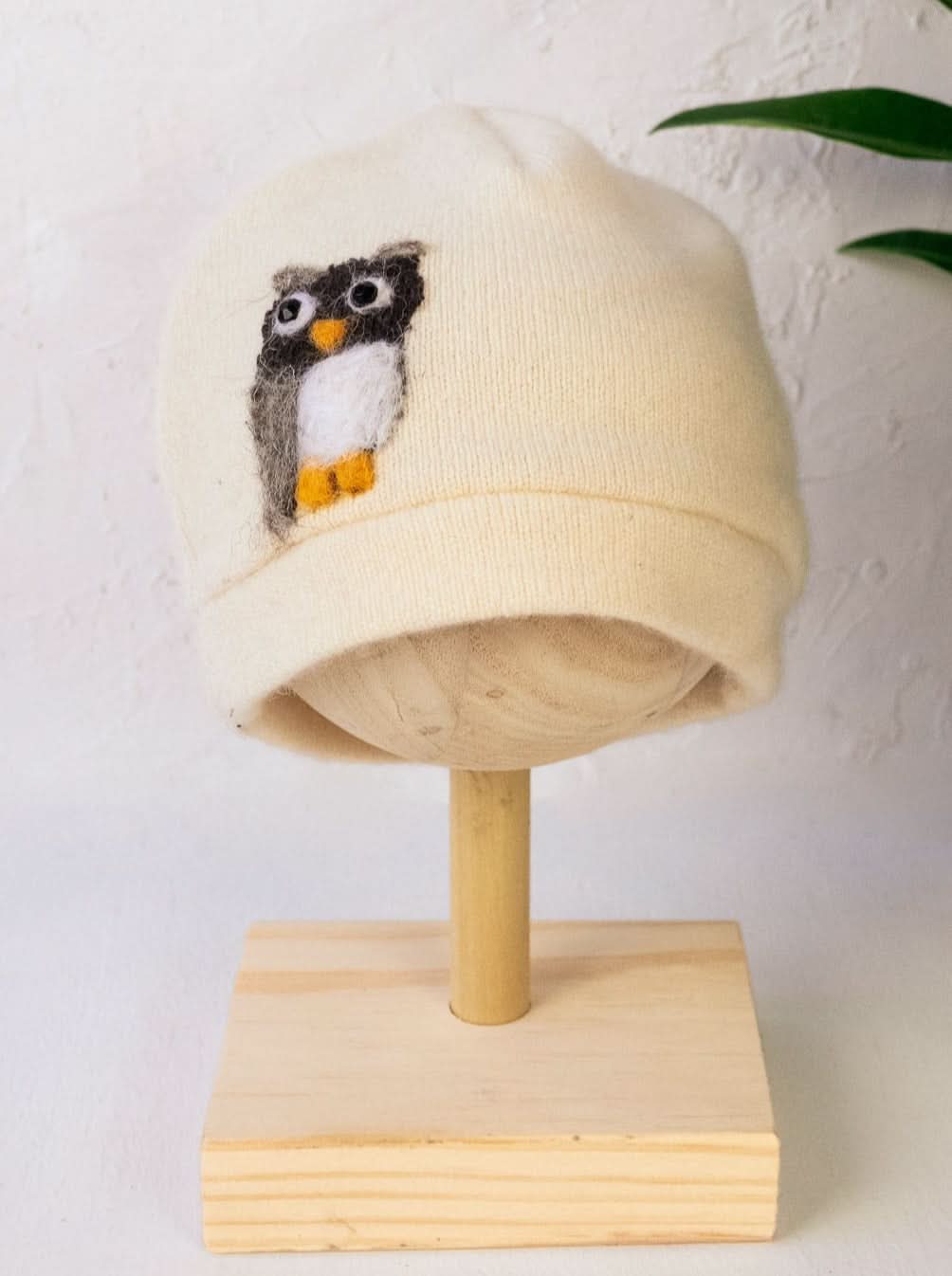 Ash & Rose hat Ivory Owl Cashmere Hat - Baby
