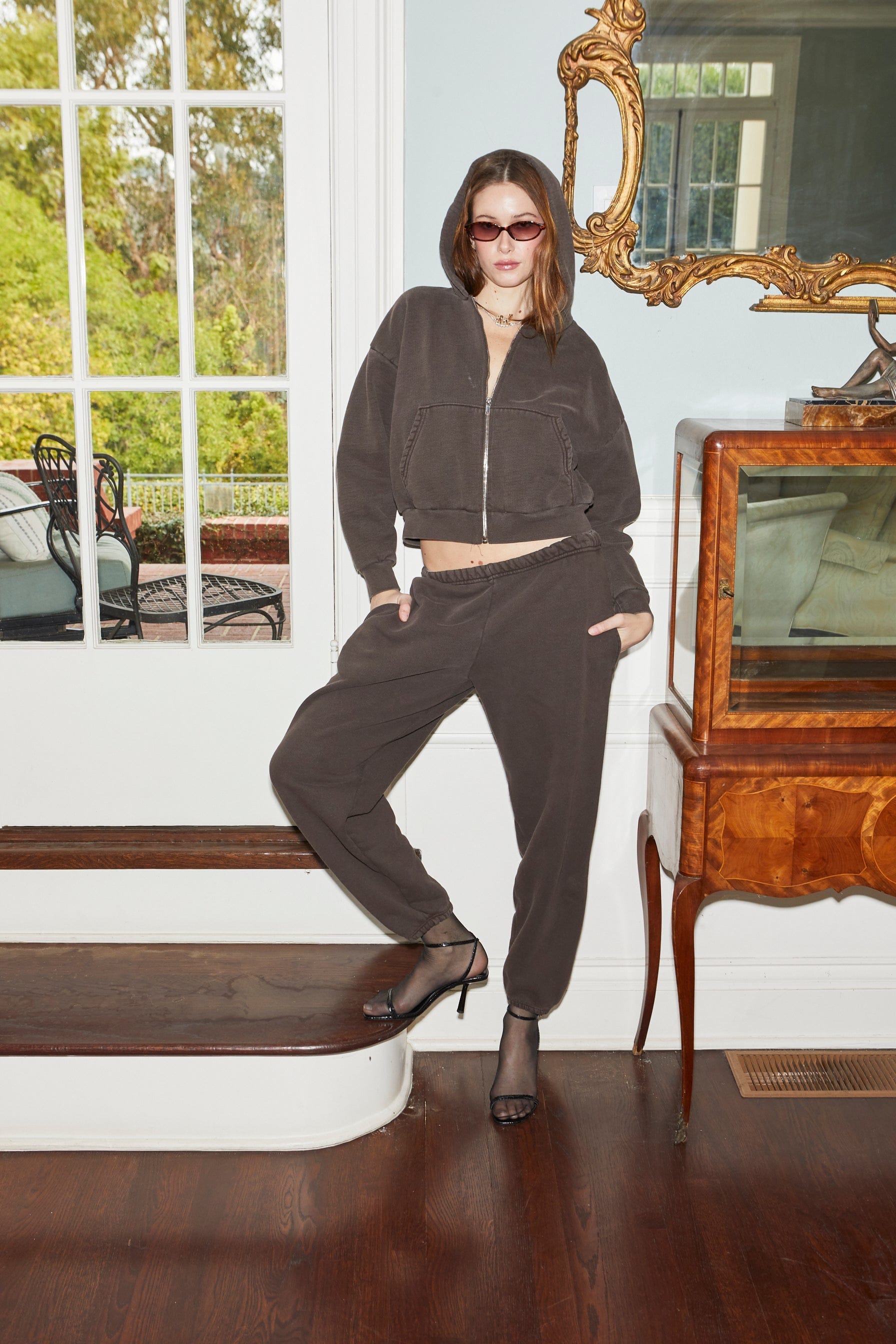 Rosie Cropped Zip-Up Hoodie