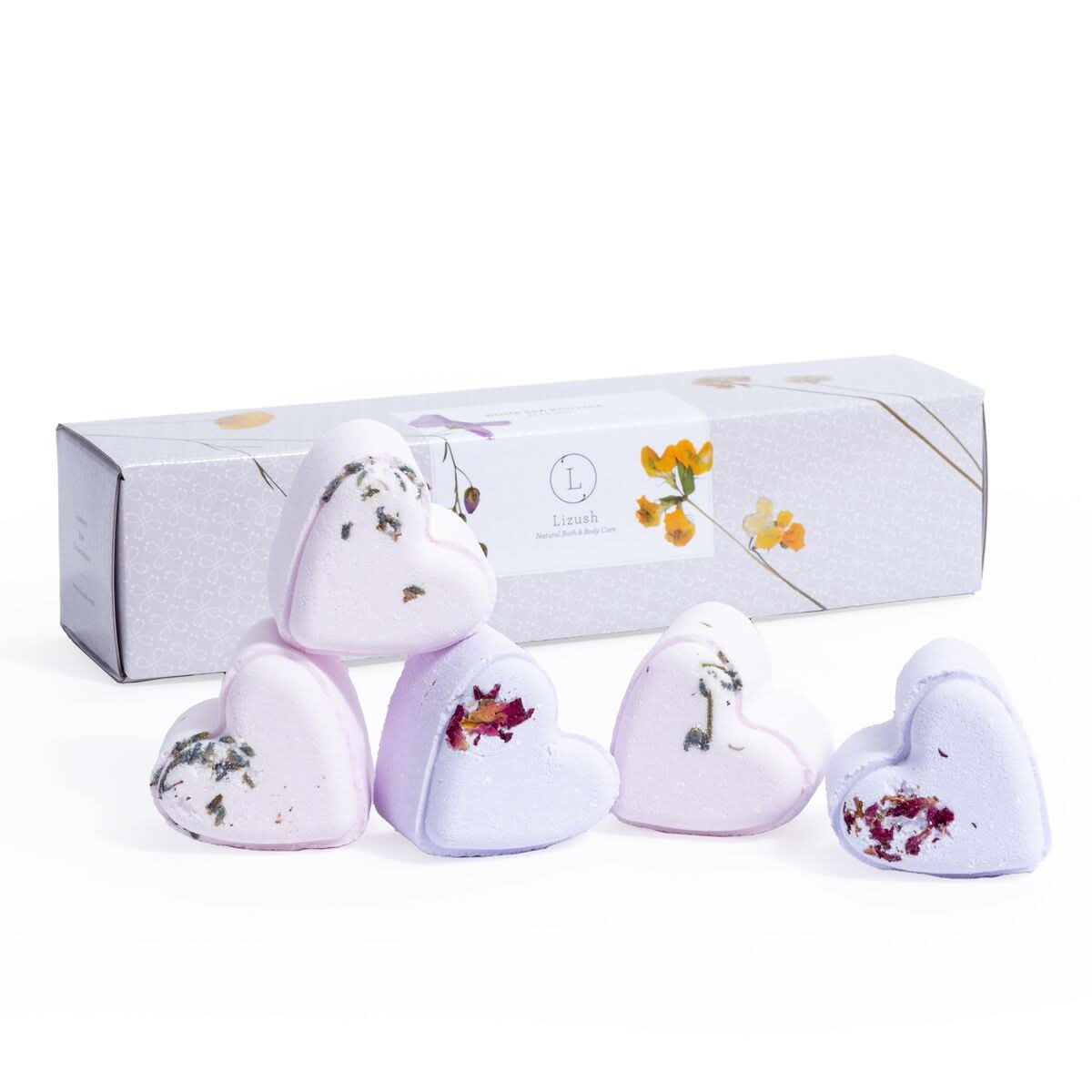 Set of 5 Heart Shaped Shower Steamers Package - in a Gift Box - Can be personalized - My American Goods
