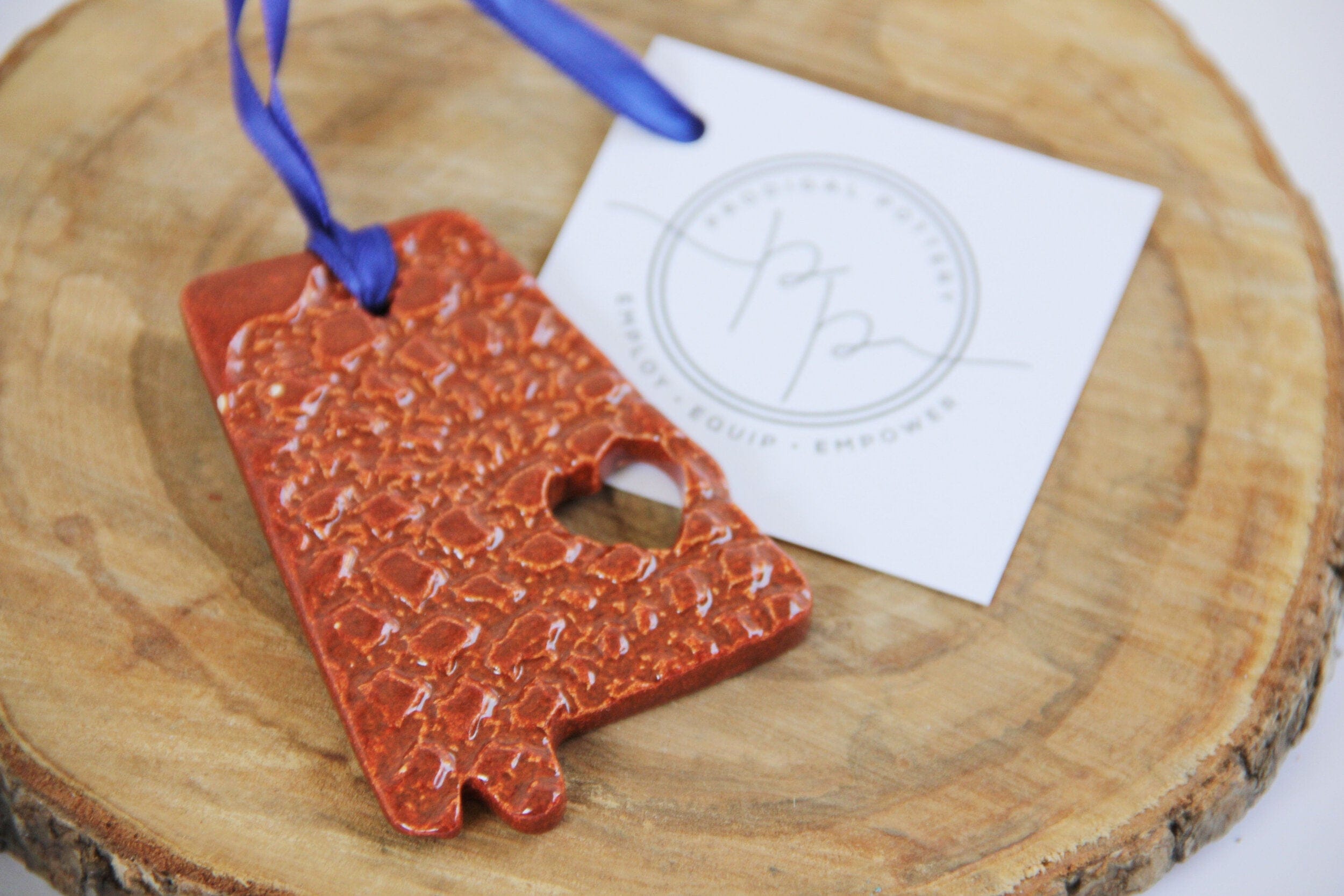 prodigalpottery Orange War Eagle Alabama Ornament