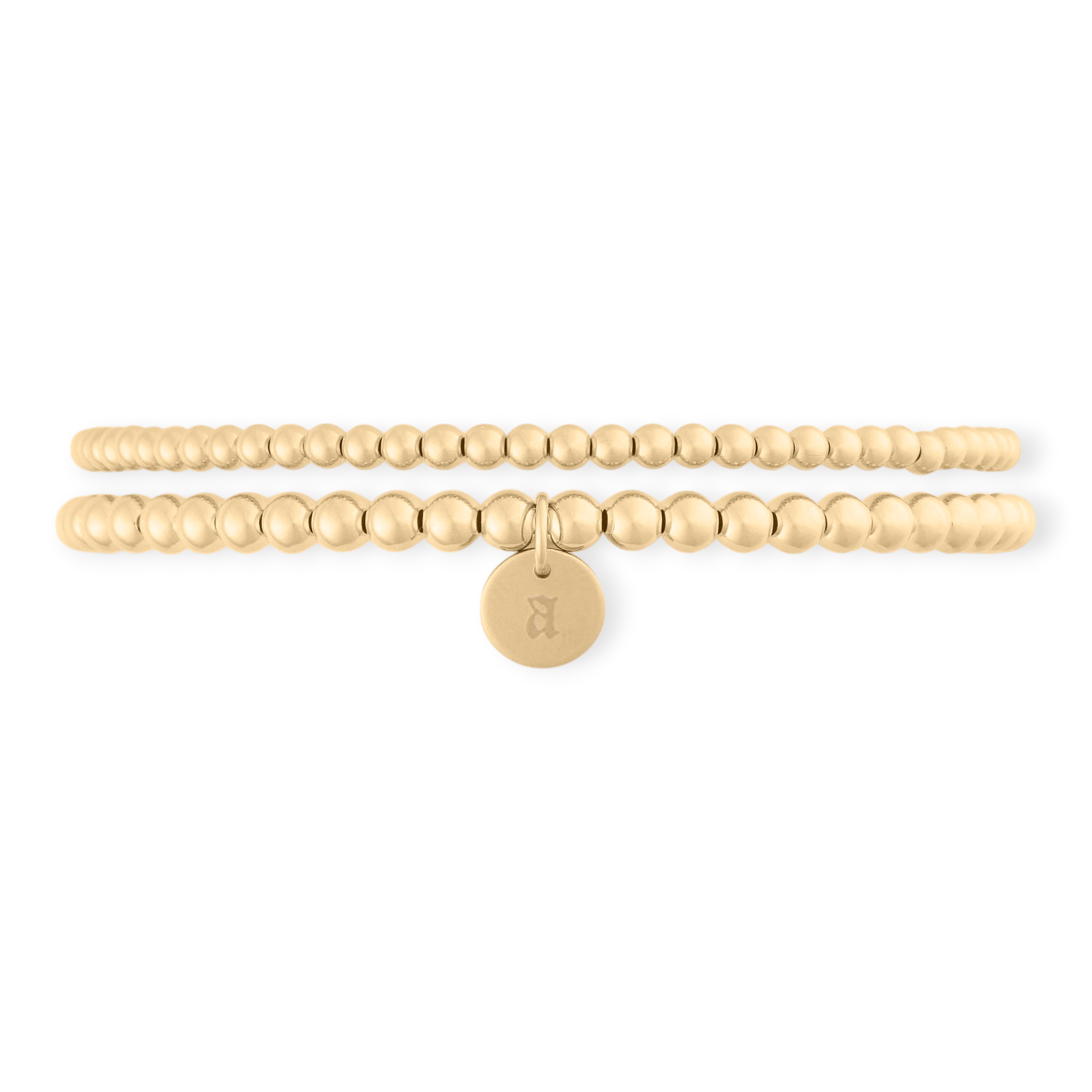 Cuffed by Nano LLC SMALL - 6.5" / a Old English Initial Juno Double Bracelet Stack (3mm + 4mm)