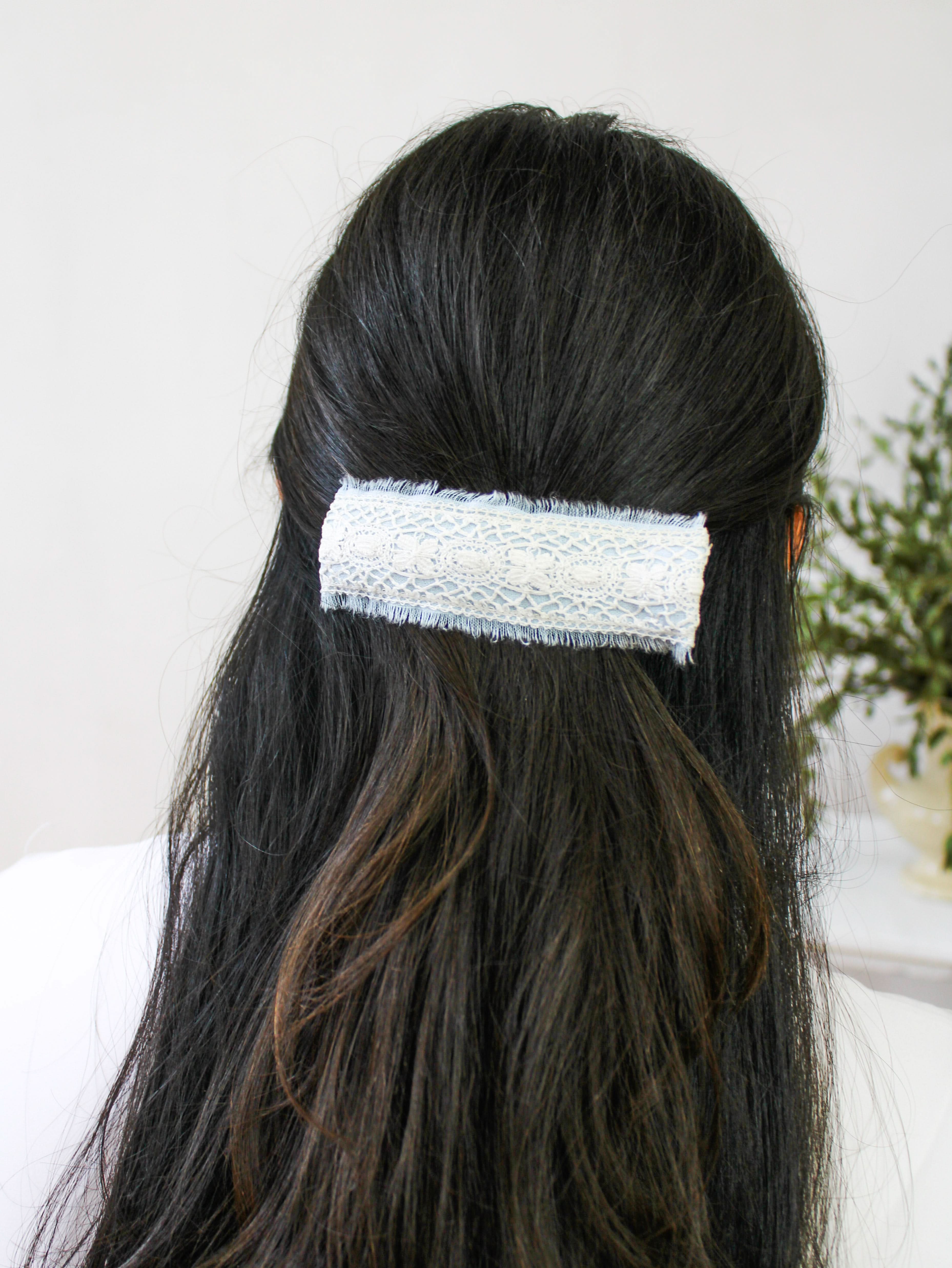 Amelia Lace and Linen Hair Clip - My American Goods