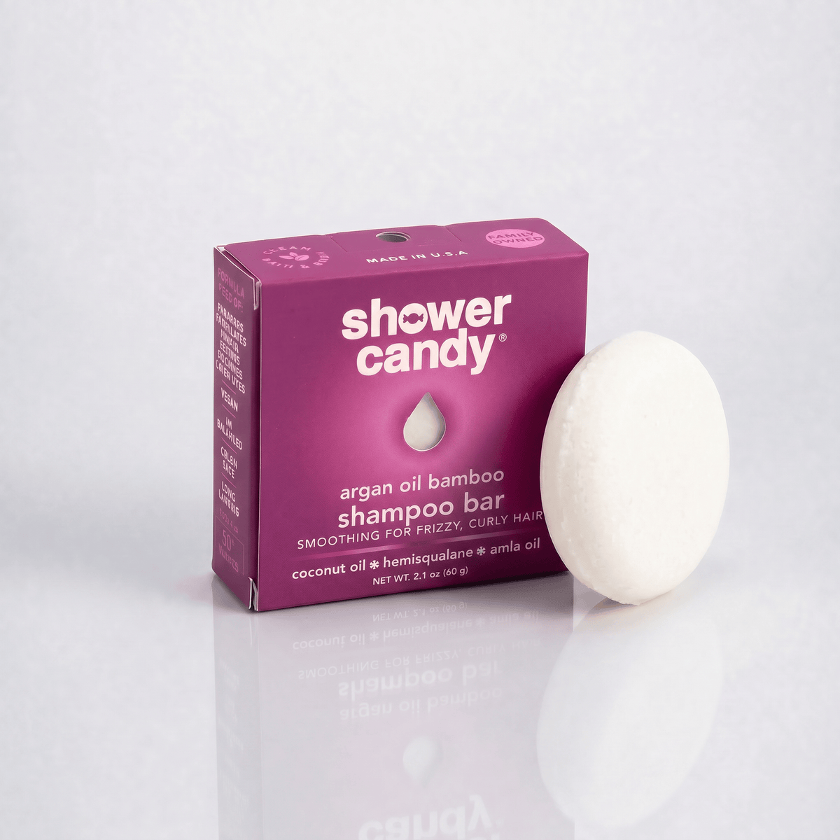 SHOWER CANDY Shampoo Argan Oil Bamboo Shampoo Bar for Curly Hair | Shower Candy