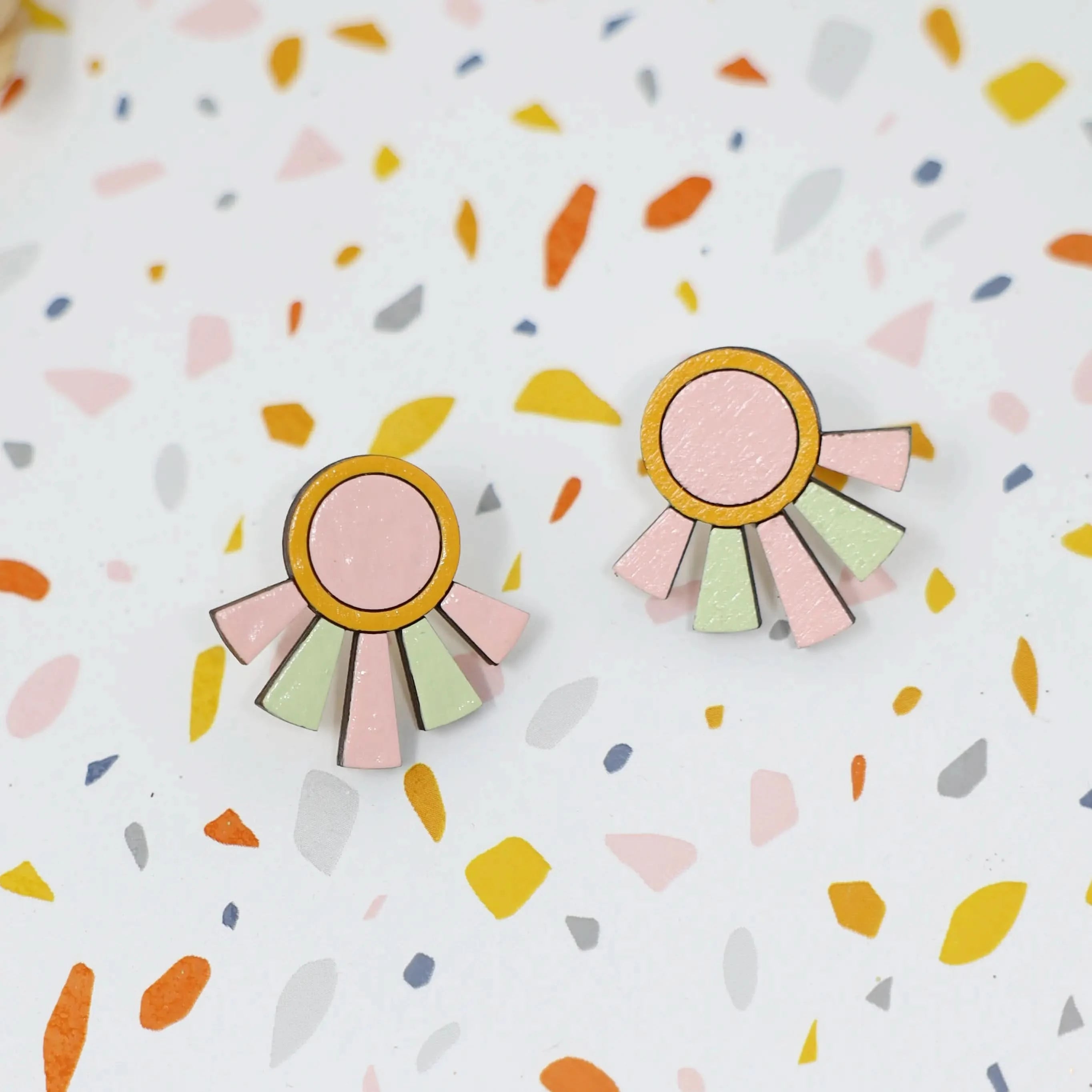 Art Deco Pastel Studs - My American Goods