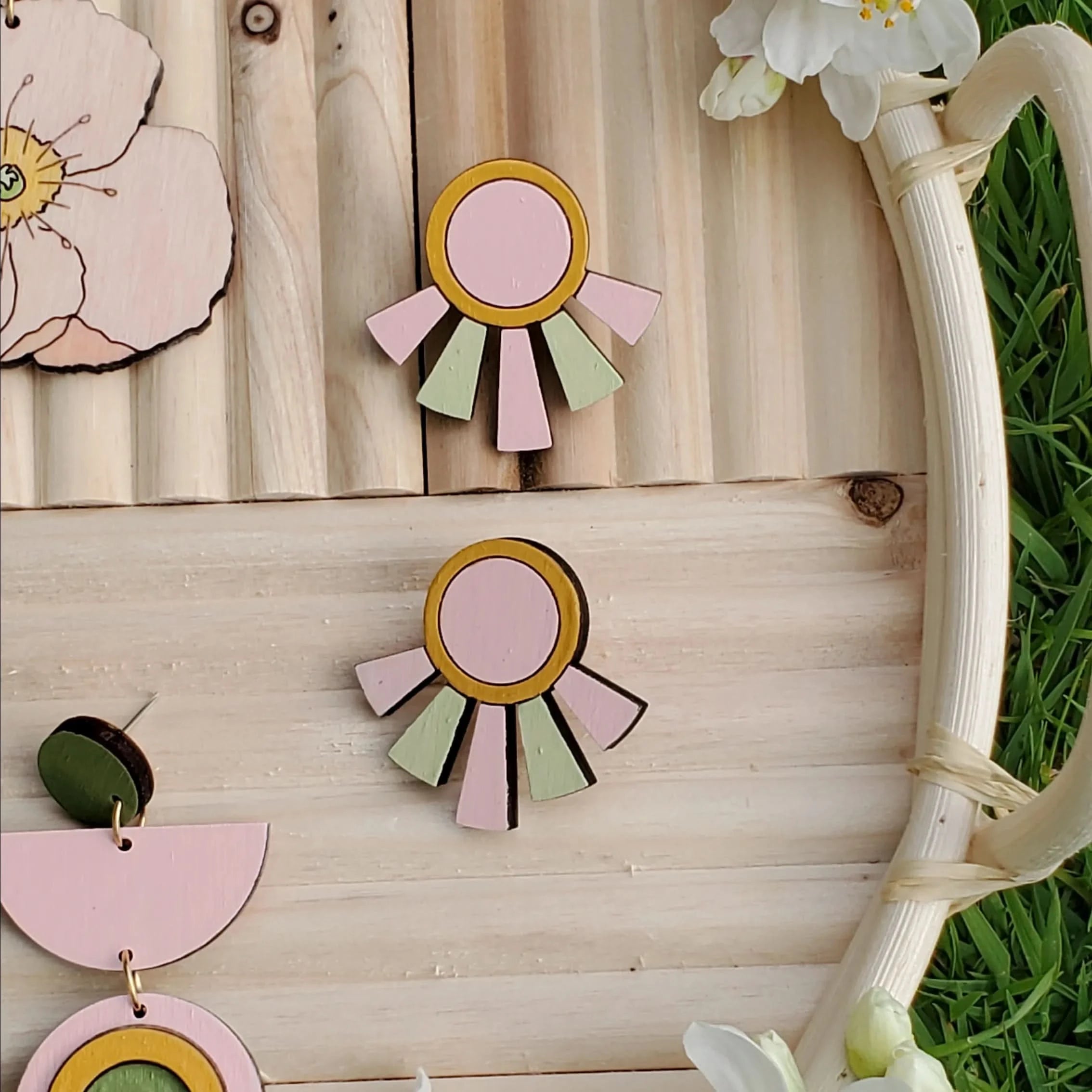 Art Deco Pastel Studs - My American Goods