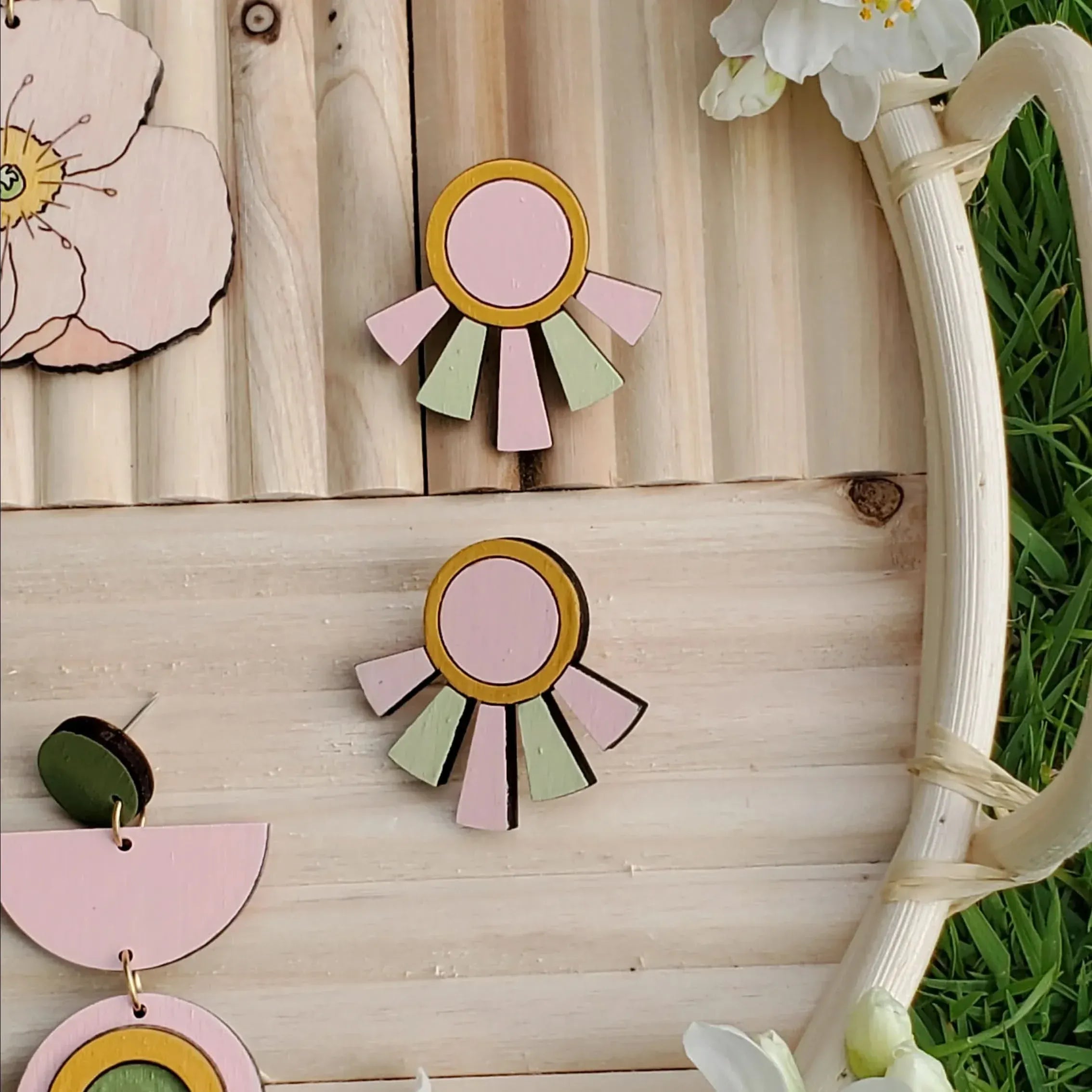 Art Deco Pastel Studs - My American Goods