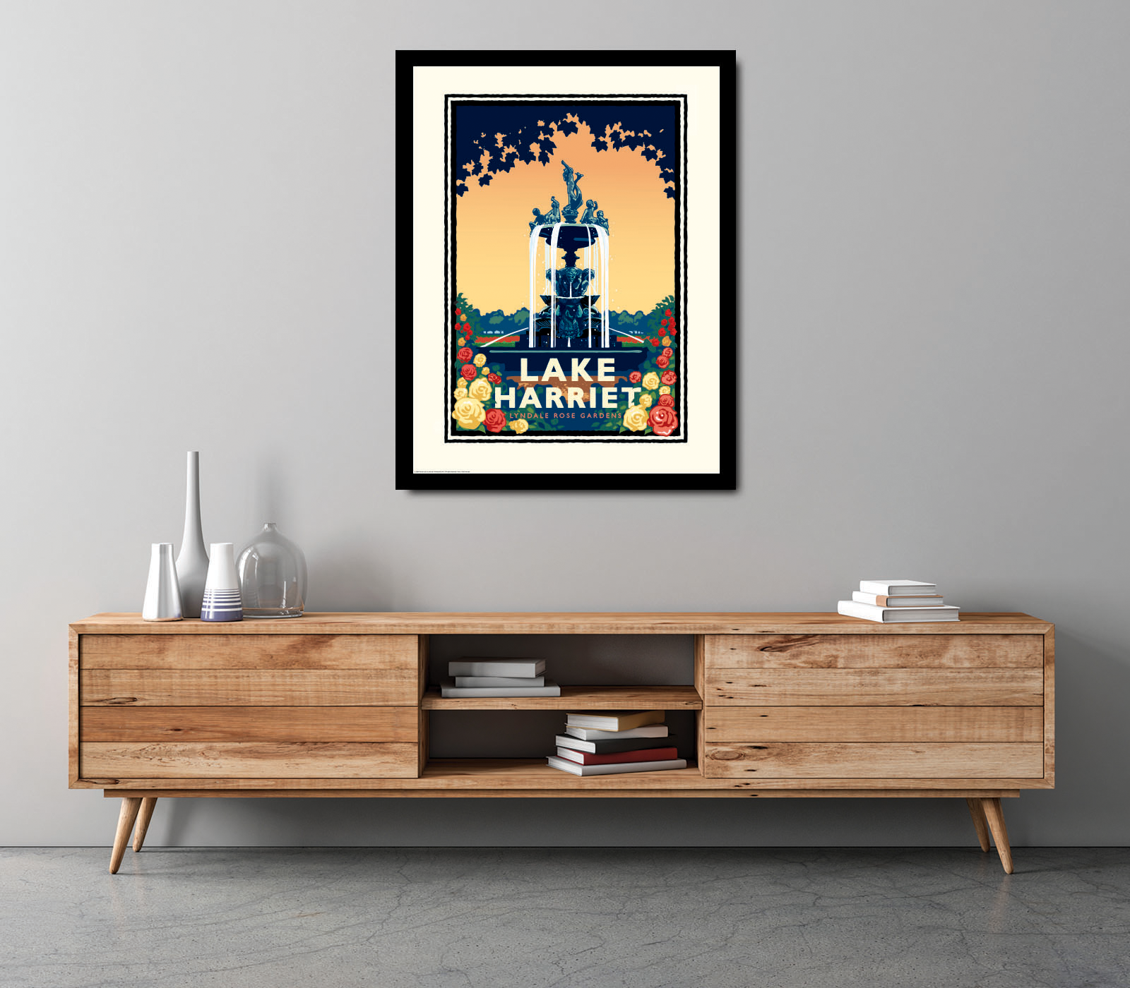 Landmark MN | Lake Harriet Rose Garden Minneapolis Art Print - My American Goods