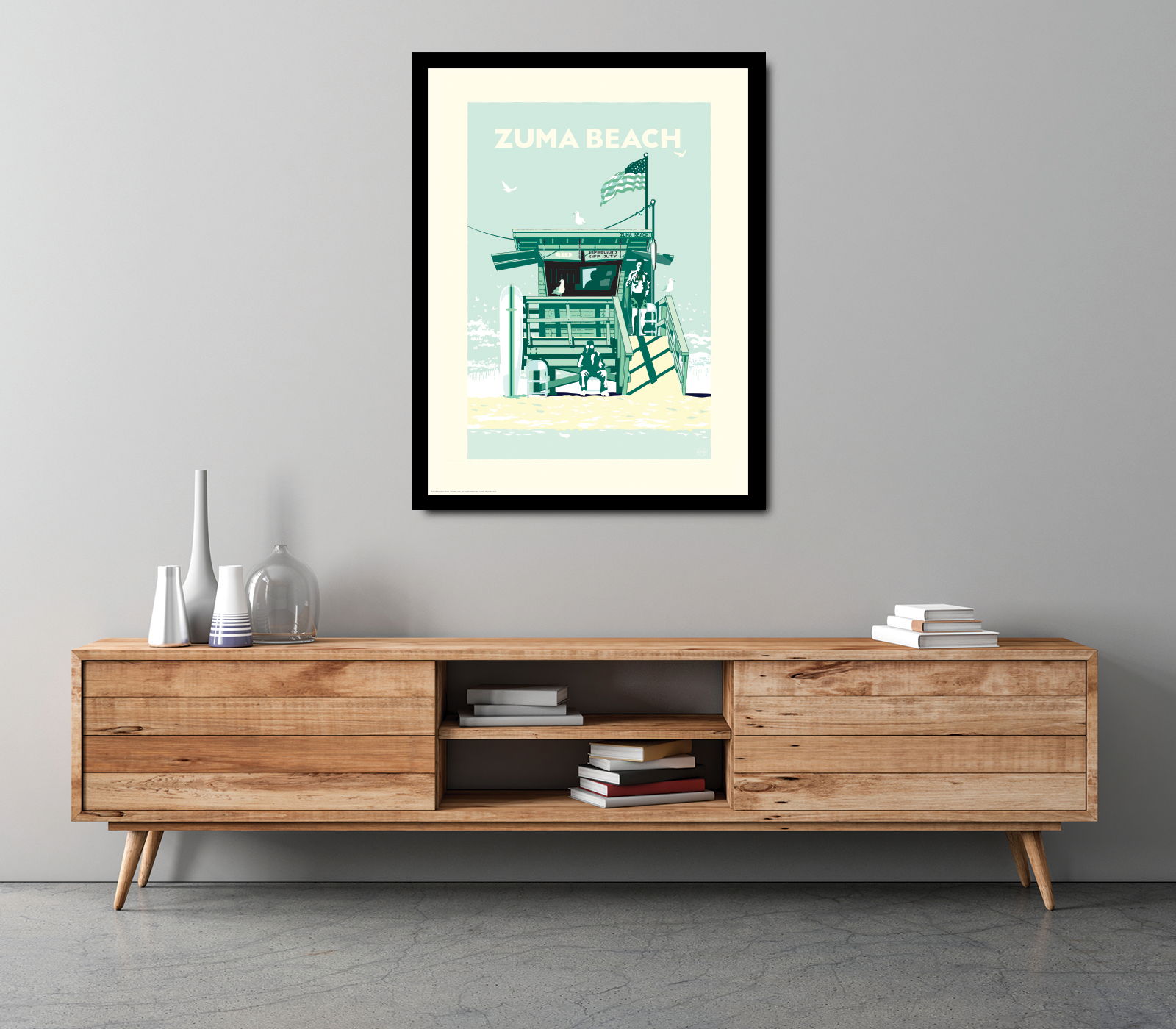 Landmark CA | Lifeguard Stand Zuma Beach Giclee Print - My American Goods