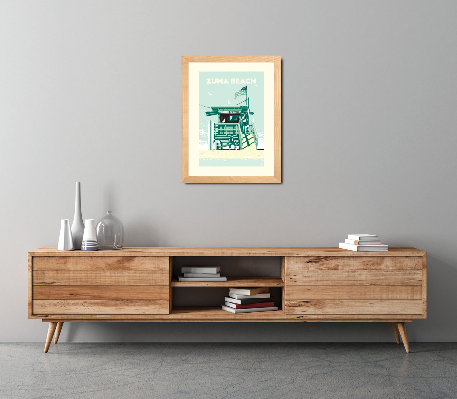 Landmark CA | Lifeguard Stand Zuma Beach Giclee Print - My American Goods