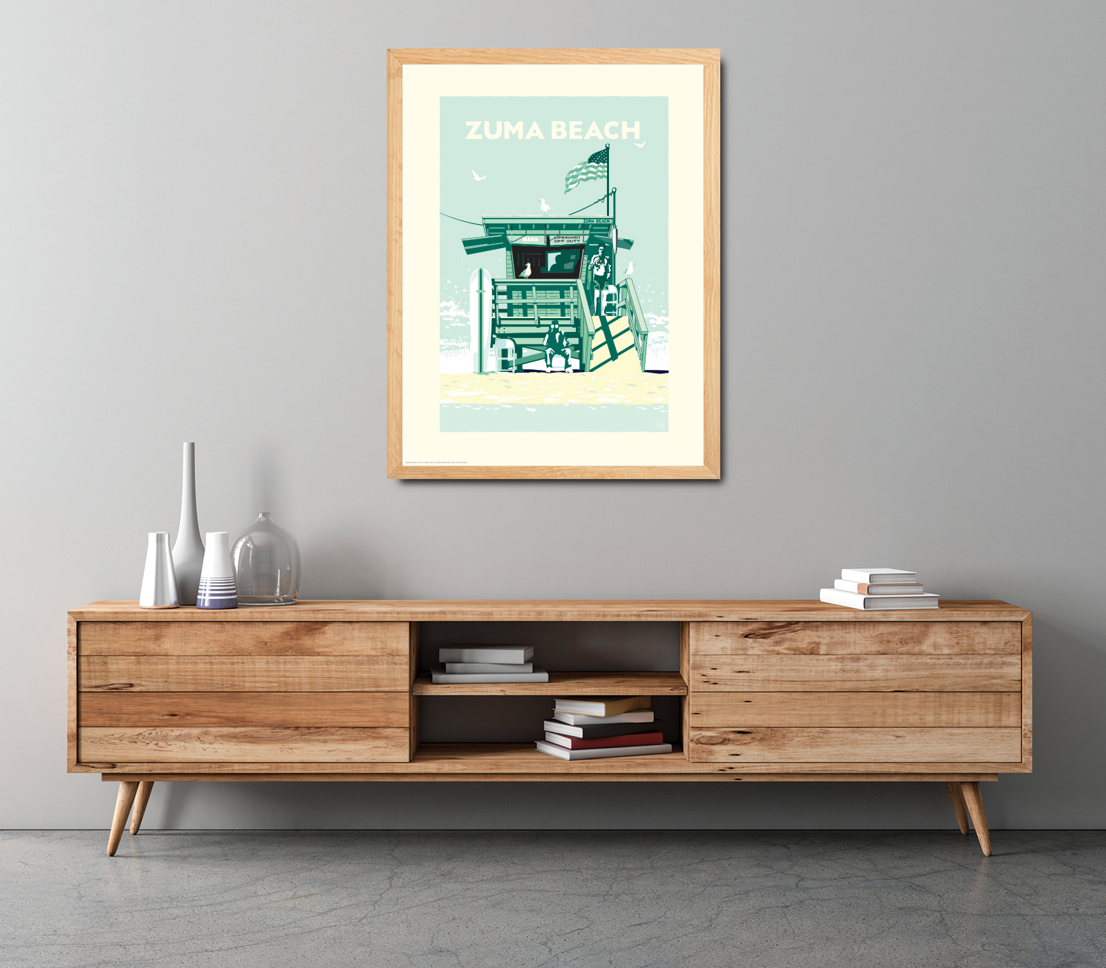 Landmark CA | Lifeguard Stand Zuma Beach Giclee Print - My American Goods