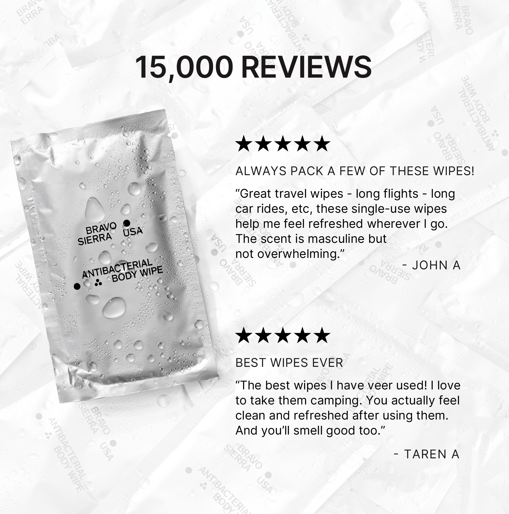 Bravo Sierra BODY WIPES Antibacterial Body Wipes