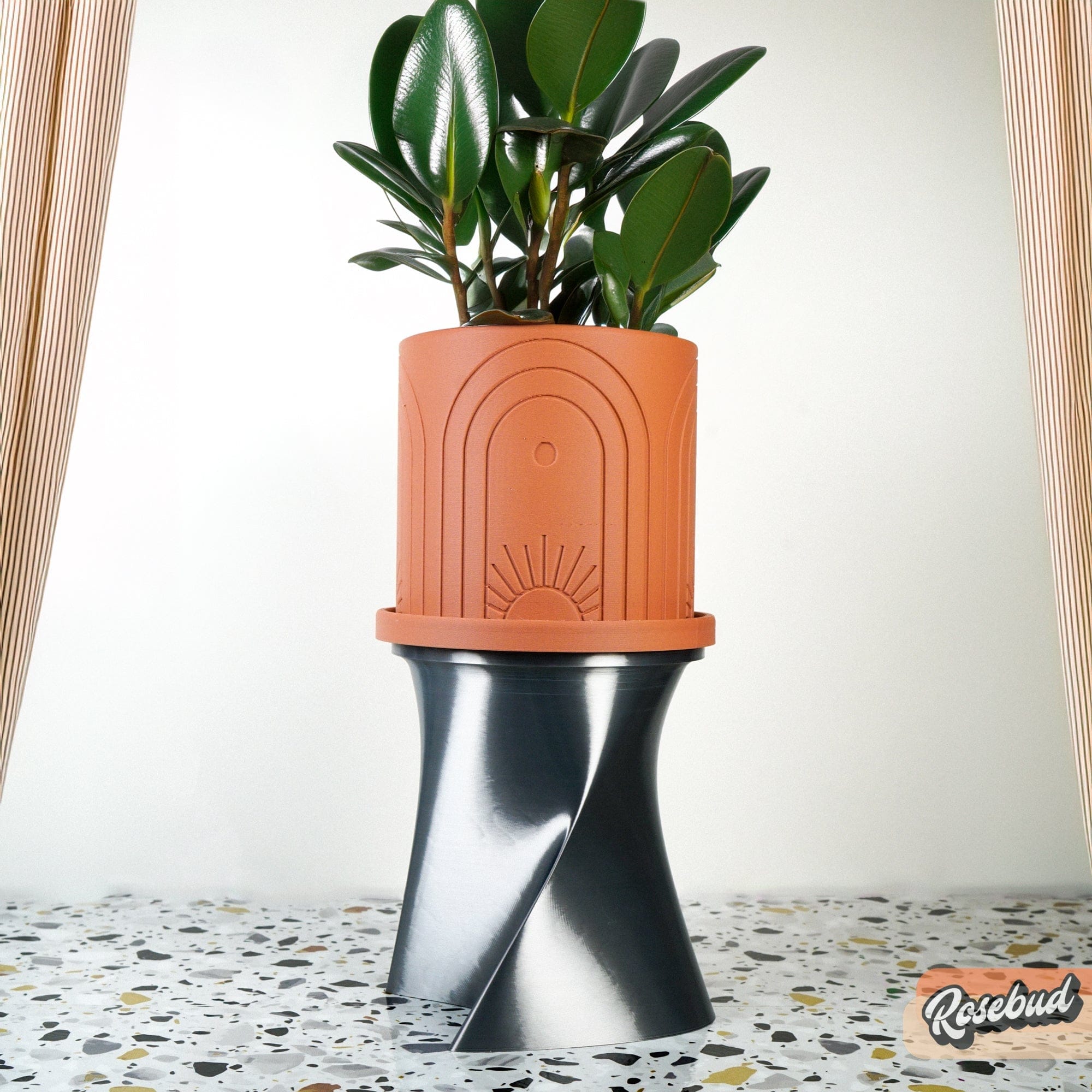 Rosebud HomeGoods plant stand Black / Med Aura Plant Stand