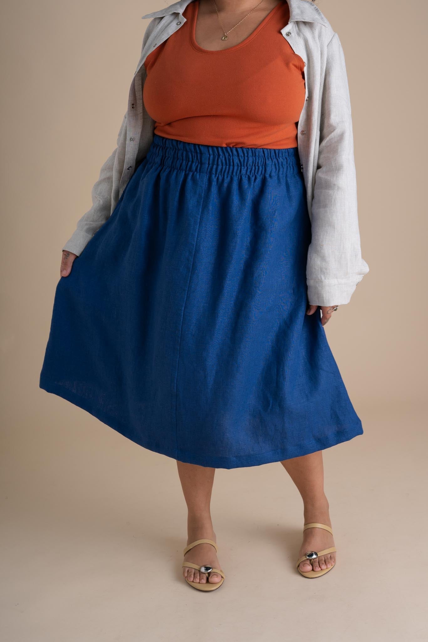 Evening Midi Skirt in Kingfisher